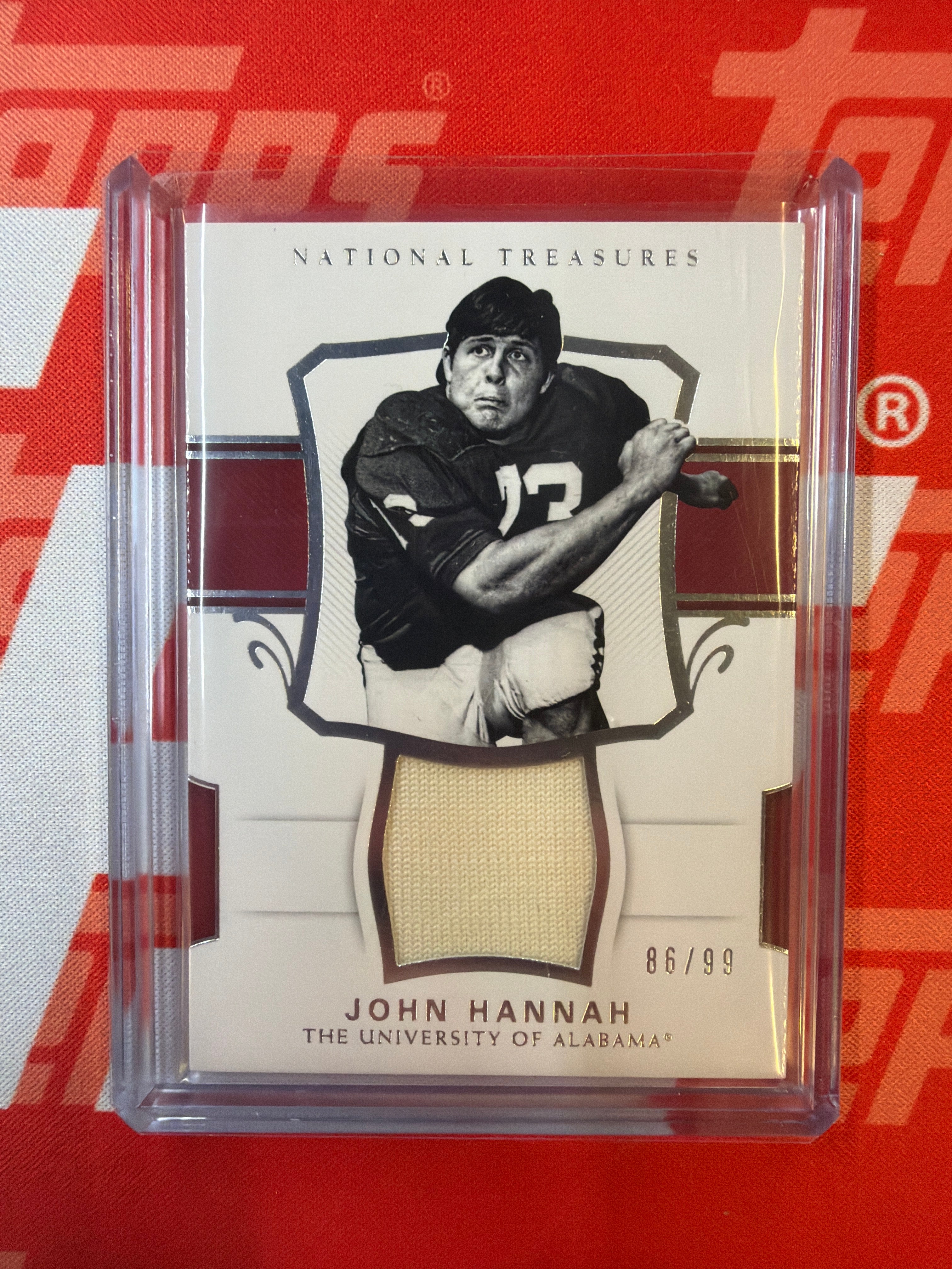 2018 Panini National Treasures Collegiate John Hannah Patch /99 Alabama