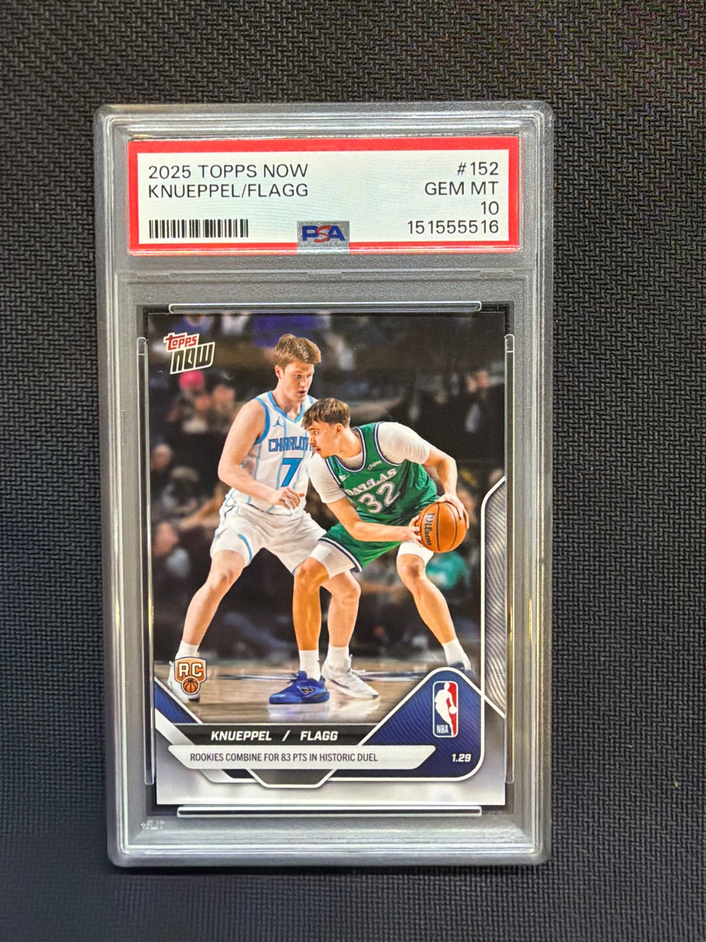 2025 Topps Now Cooper Flagg Kon Knueppel Rookie PSA 10 516