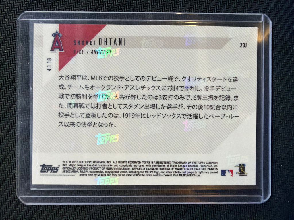 2018 Topps Now Shohei Ohtani Japanese #23J Rookie Angels