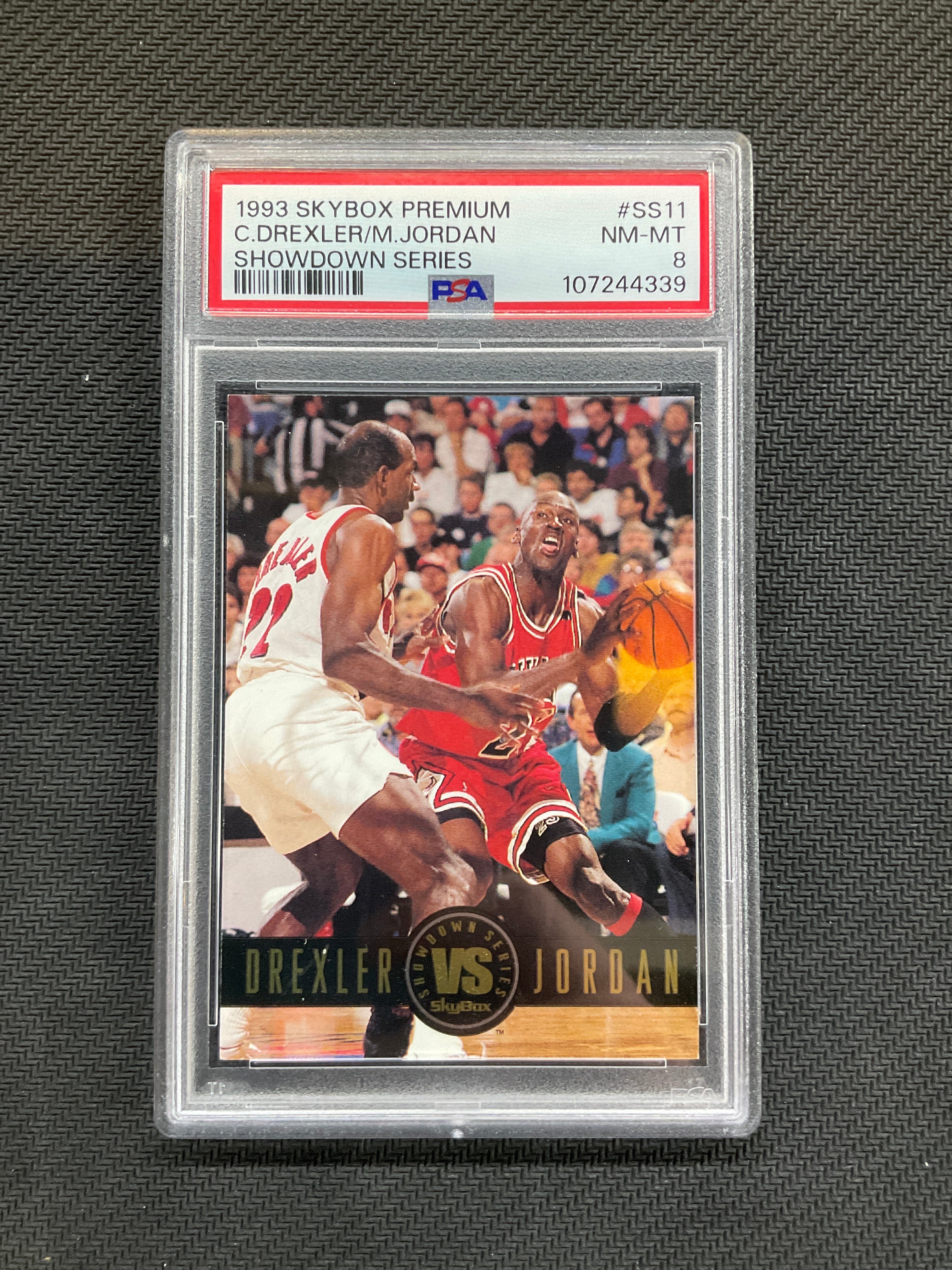 993 Skybox Premium Michael Jordan Clyde Drexler Showdown Series PSA 8