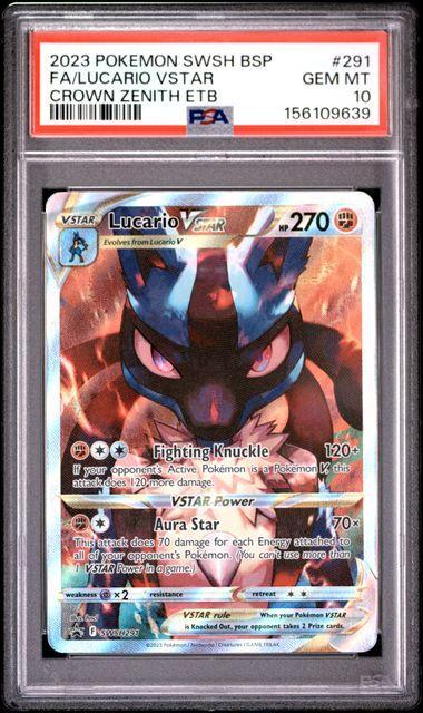 2023 Pokemon Crown Zenith Elite Trainer Promo Lucario VSTAR #291 PSA 10