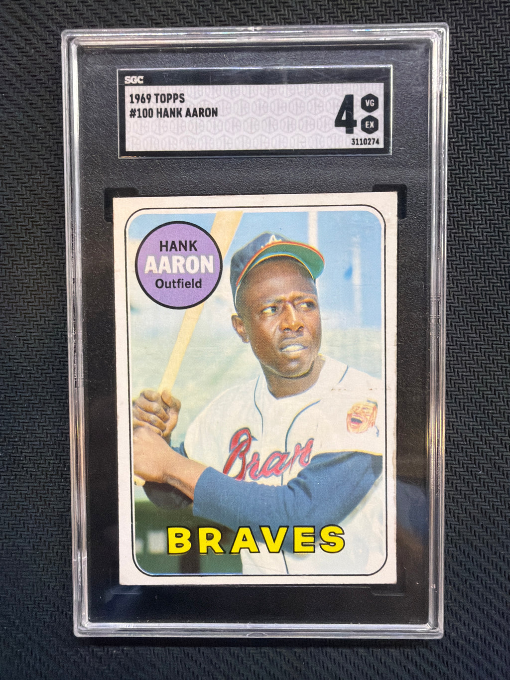 1969 Topps Hank Aaron #100 SGC 4 Braves
