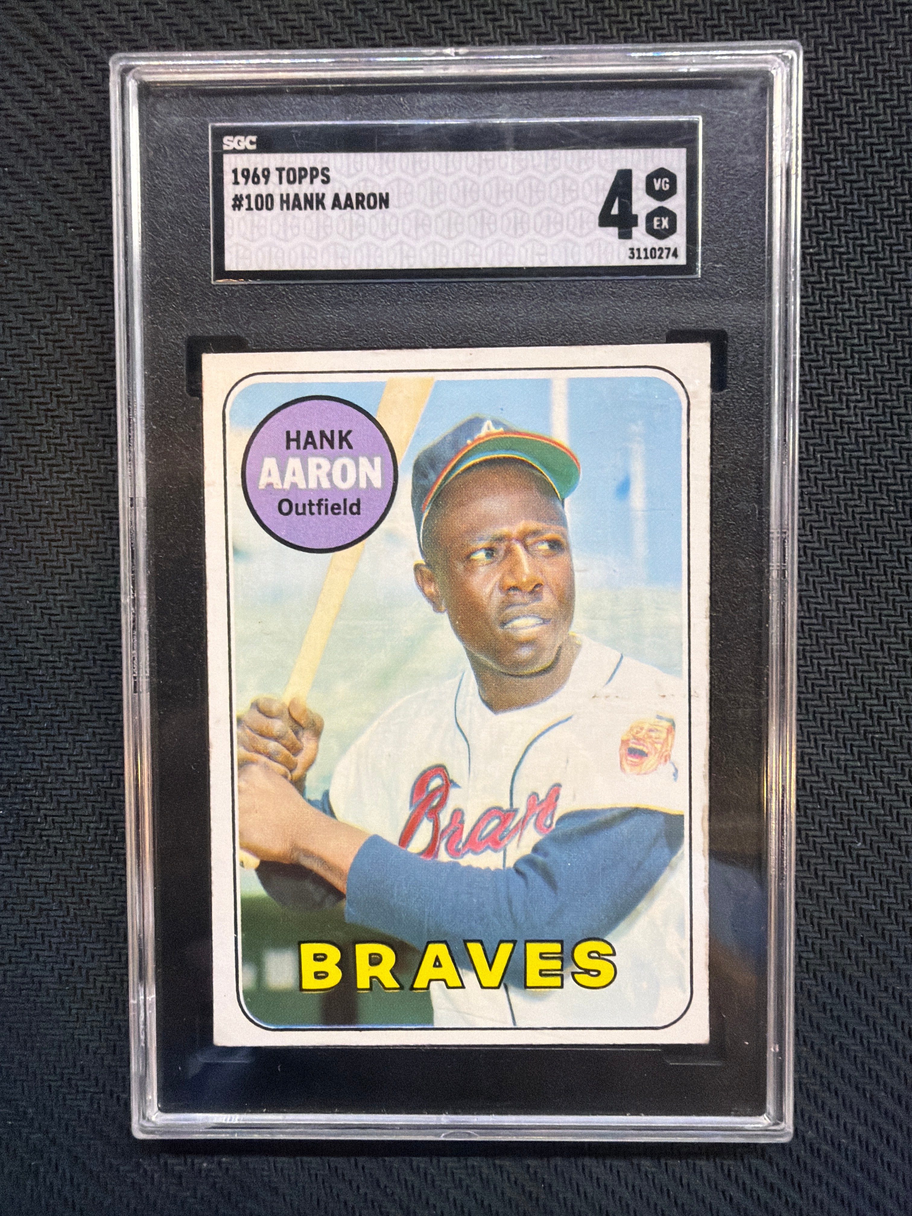 1969 Topps Hank Aaron #100 SGC 4 Braves