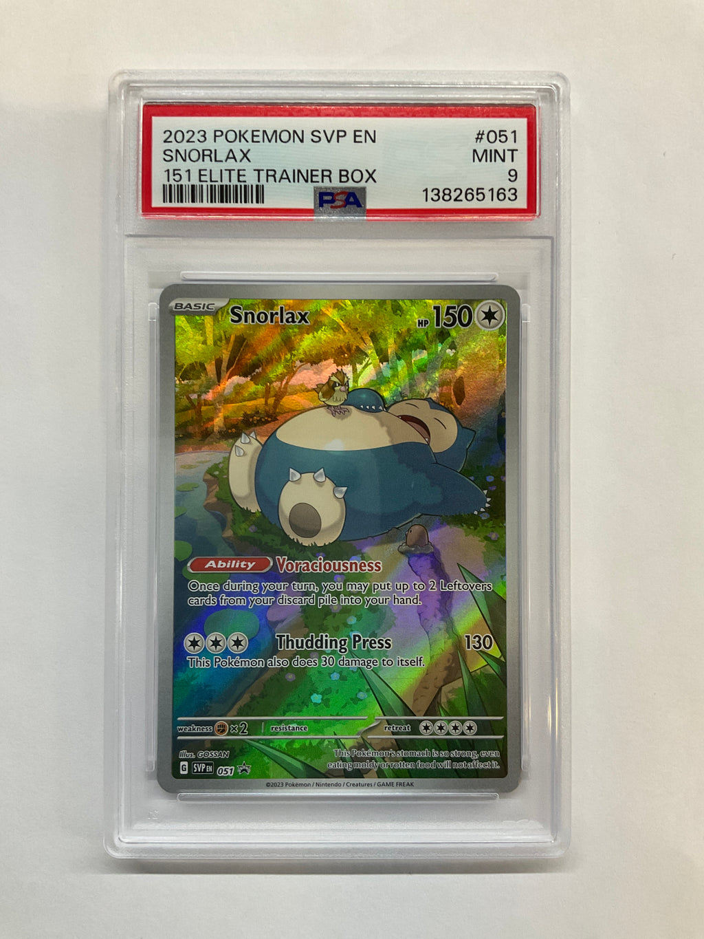 2023 Pokemon Snorlax 1515 Elite Trainer #051 PSA 9