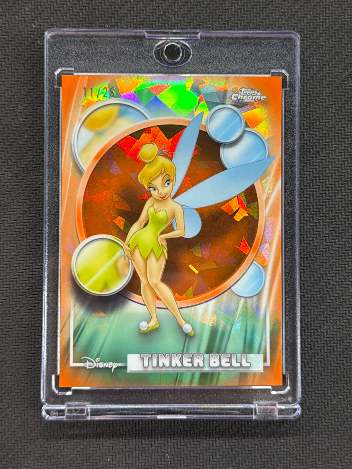 2026 Topps Chrome Disney Sapphire Tinker Bell Orange /25