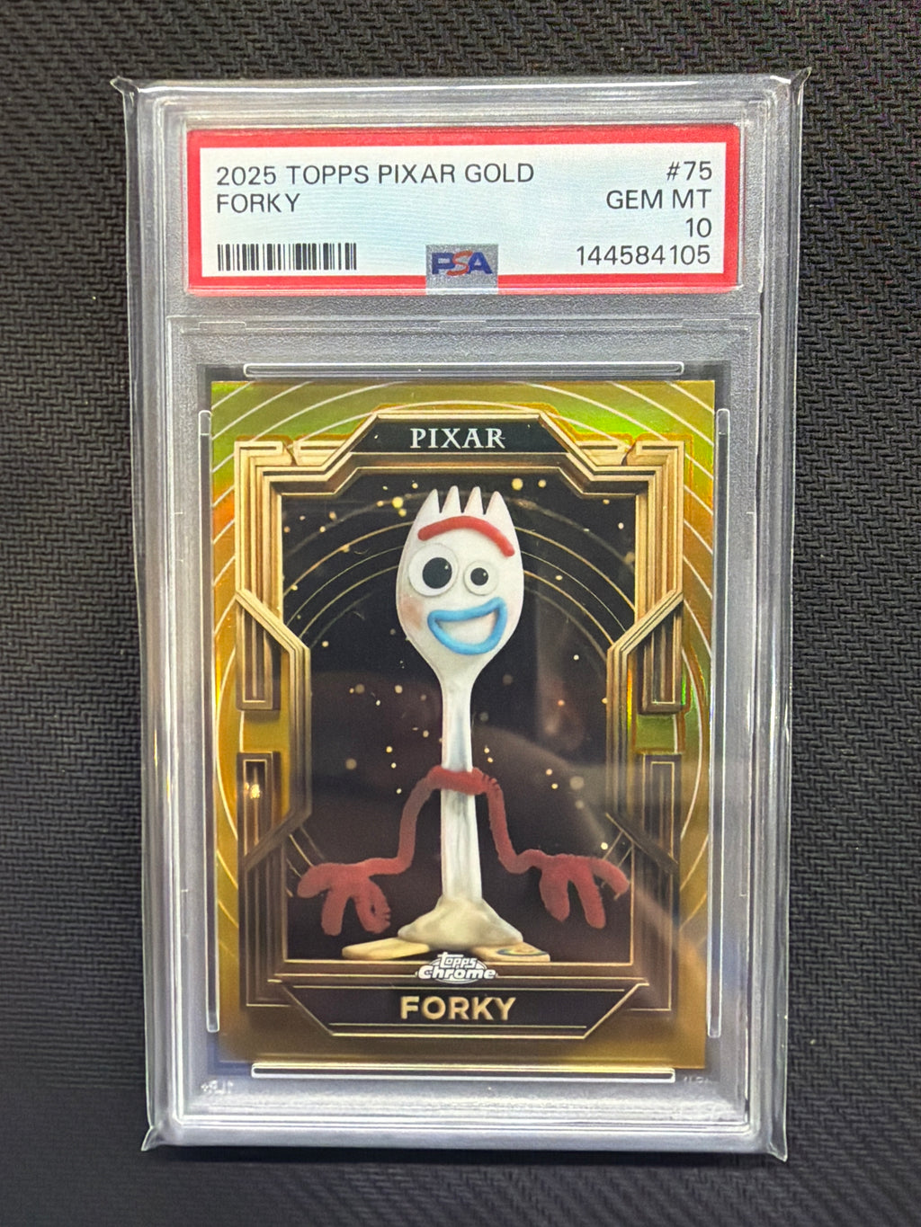2025 Topps Pixar Gold Forky #75 PSA 10 105