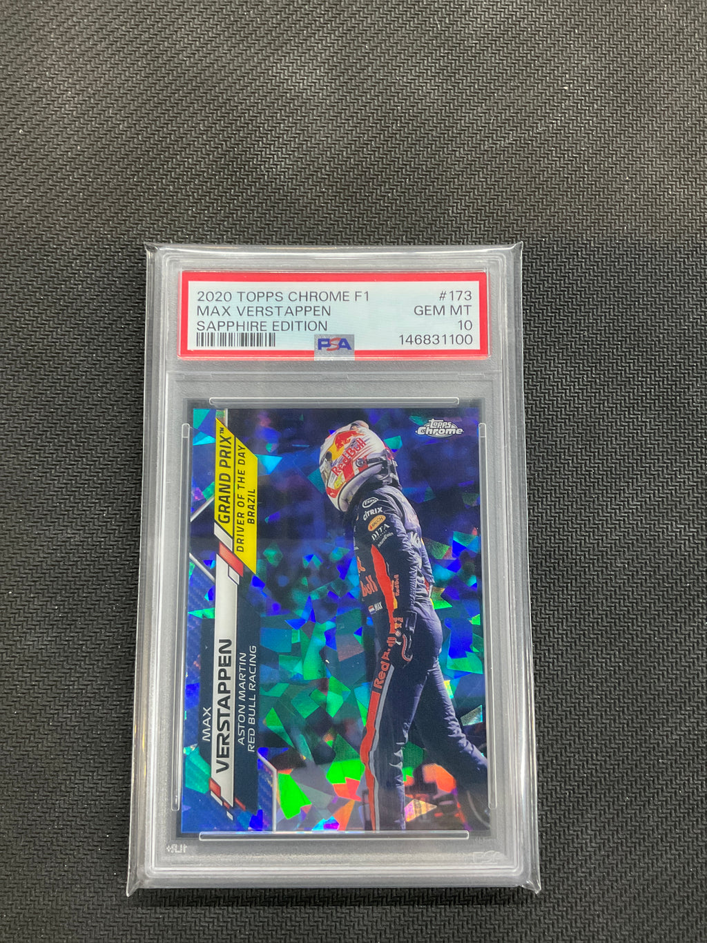 2020 Topps Chrome F1 Sapphire Max Verstappen #173 PSA 10 Red Bull