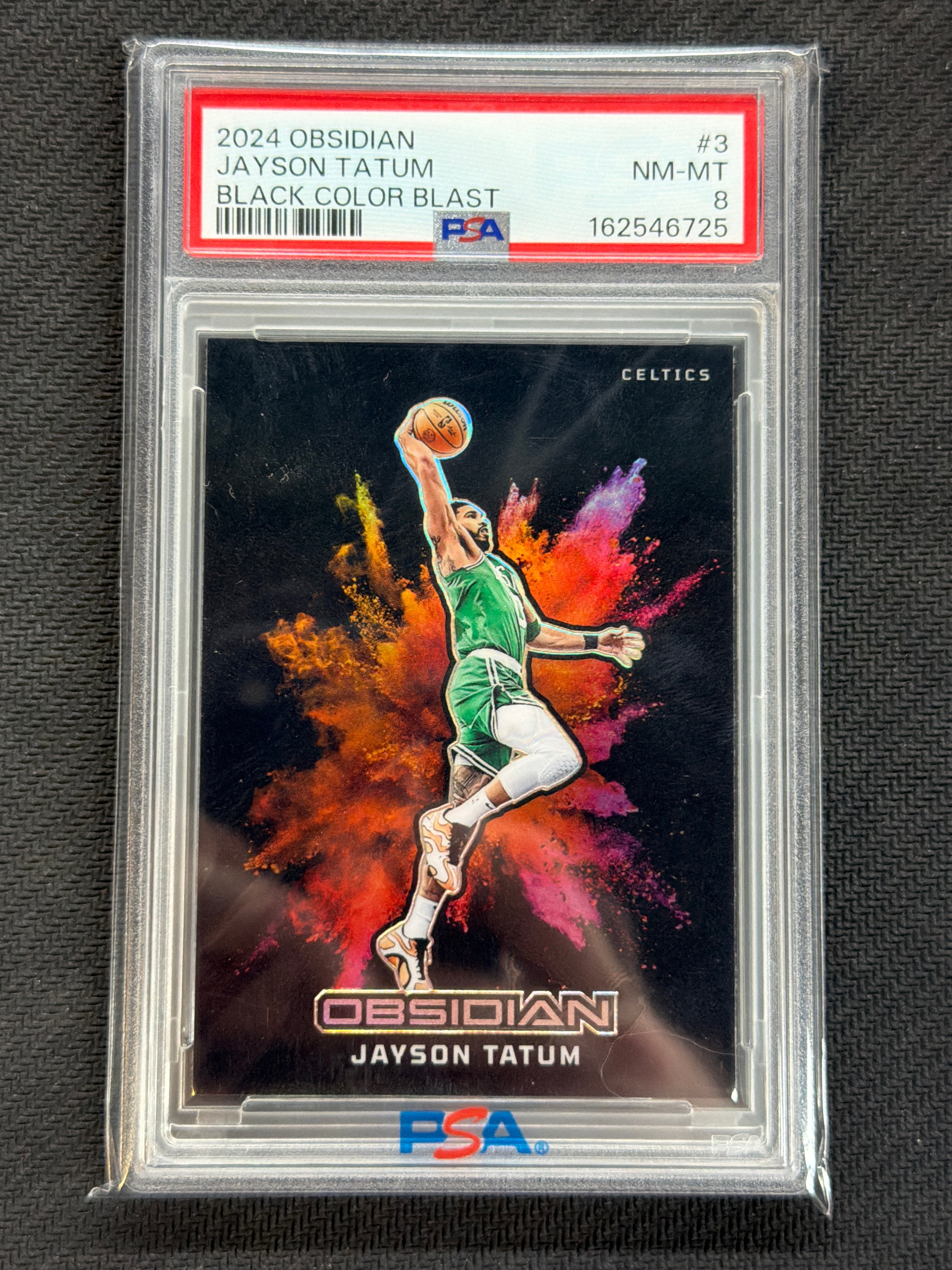 2024 Obsidian Jayson Tatum Black Color Blast #3 PSA 8 725