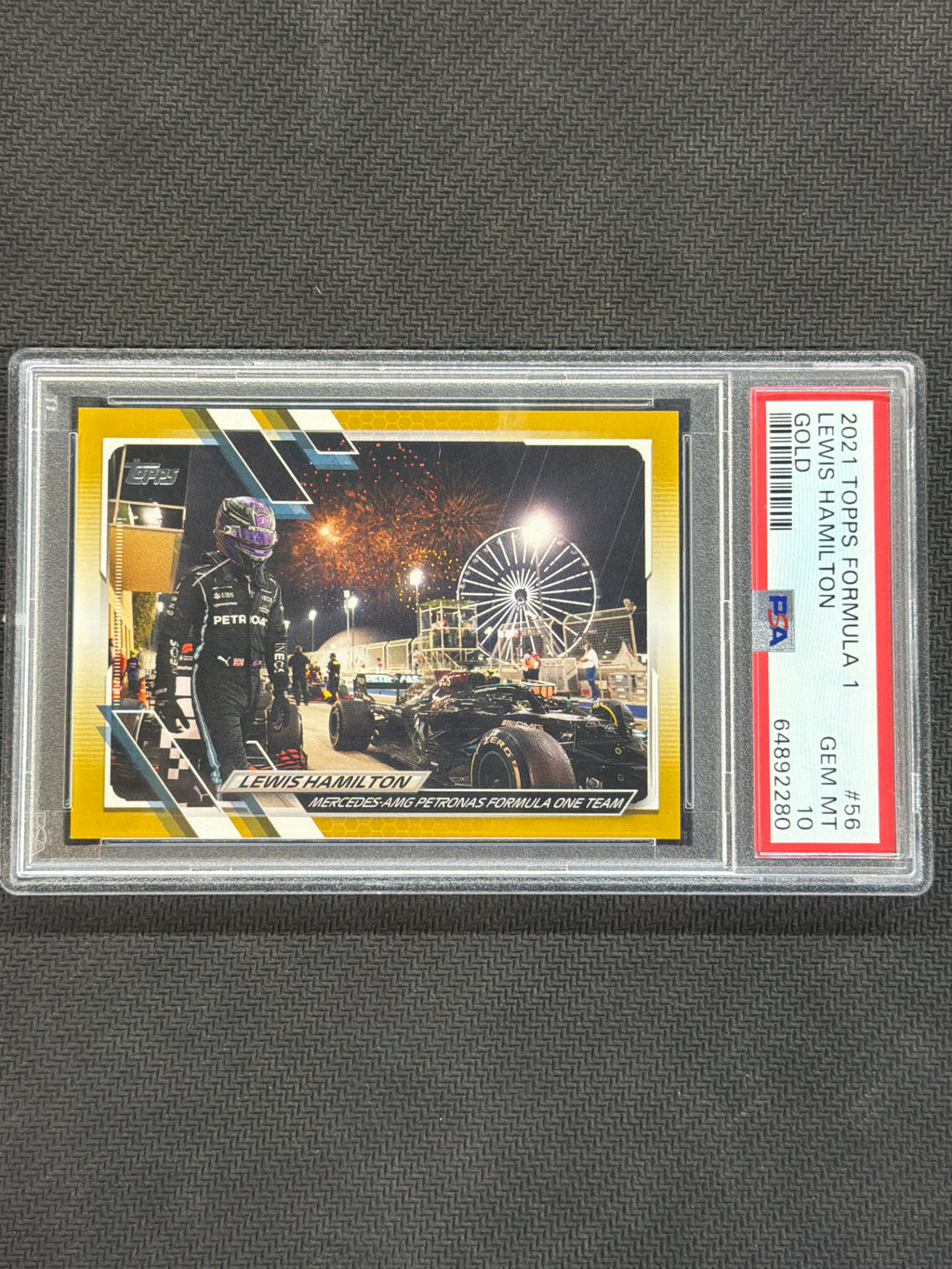 2021 Topps F1 Lewis Hamilton Gold /50 #56 PSA 10 Mercedes