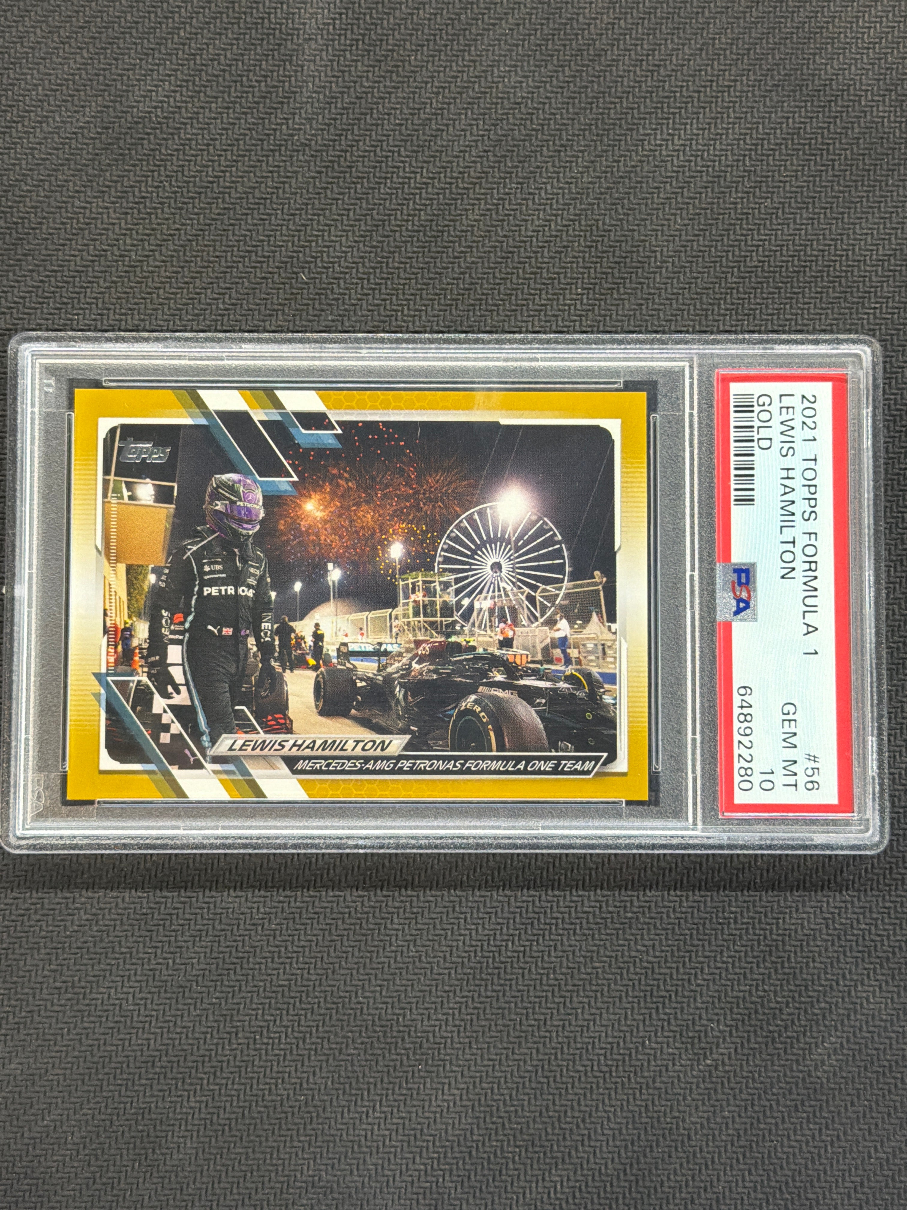 2021 Topps F1 Lewis Hamilton Gold /50 #56 PSA 10 Mercedes