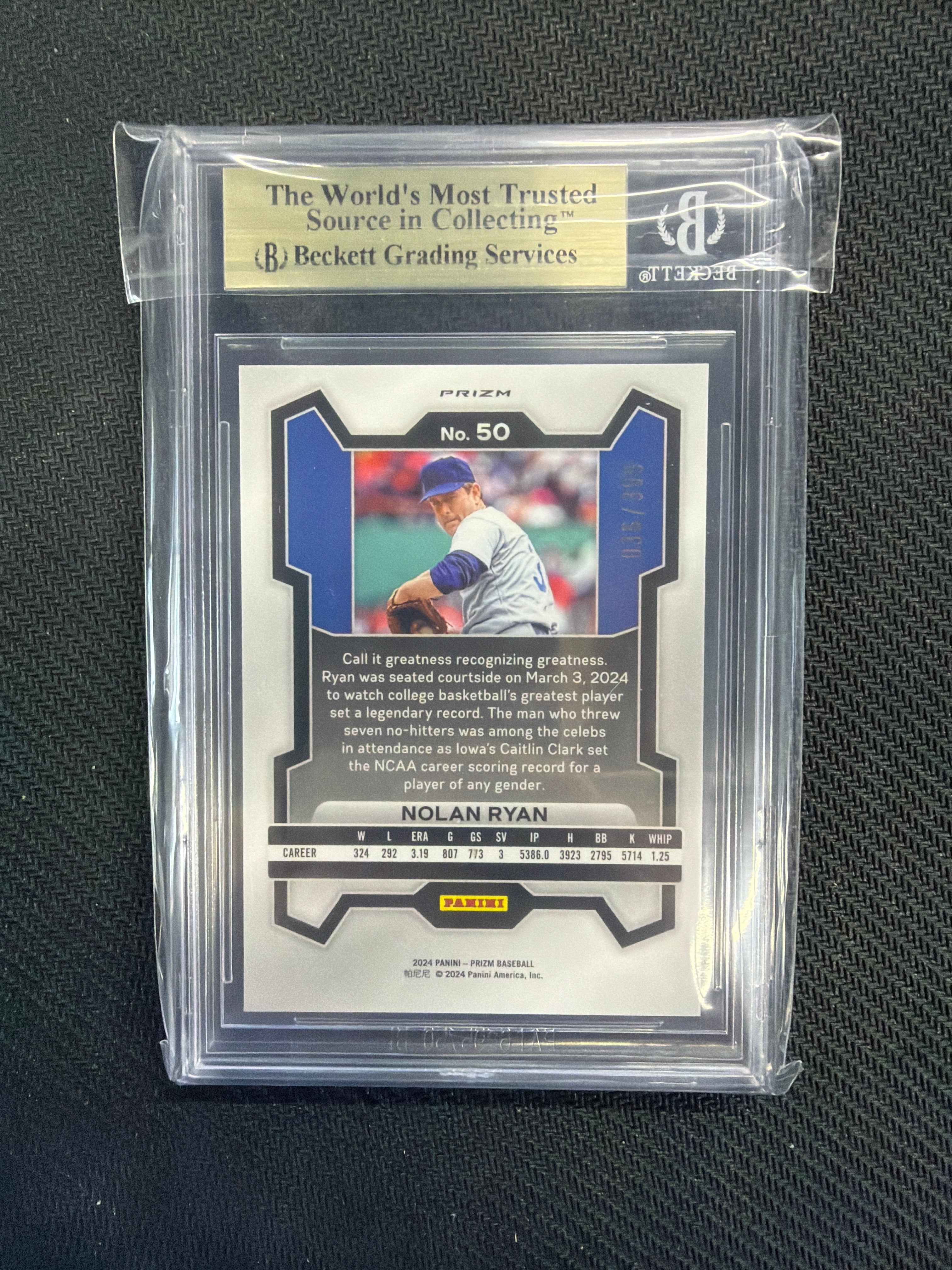 2024 Prizm Nolan Ryan Orange Pulsar /399 BGS 9.5