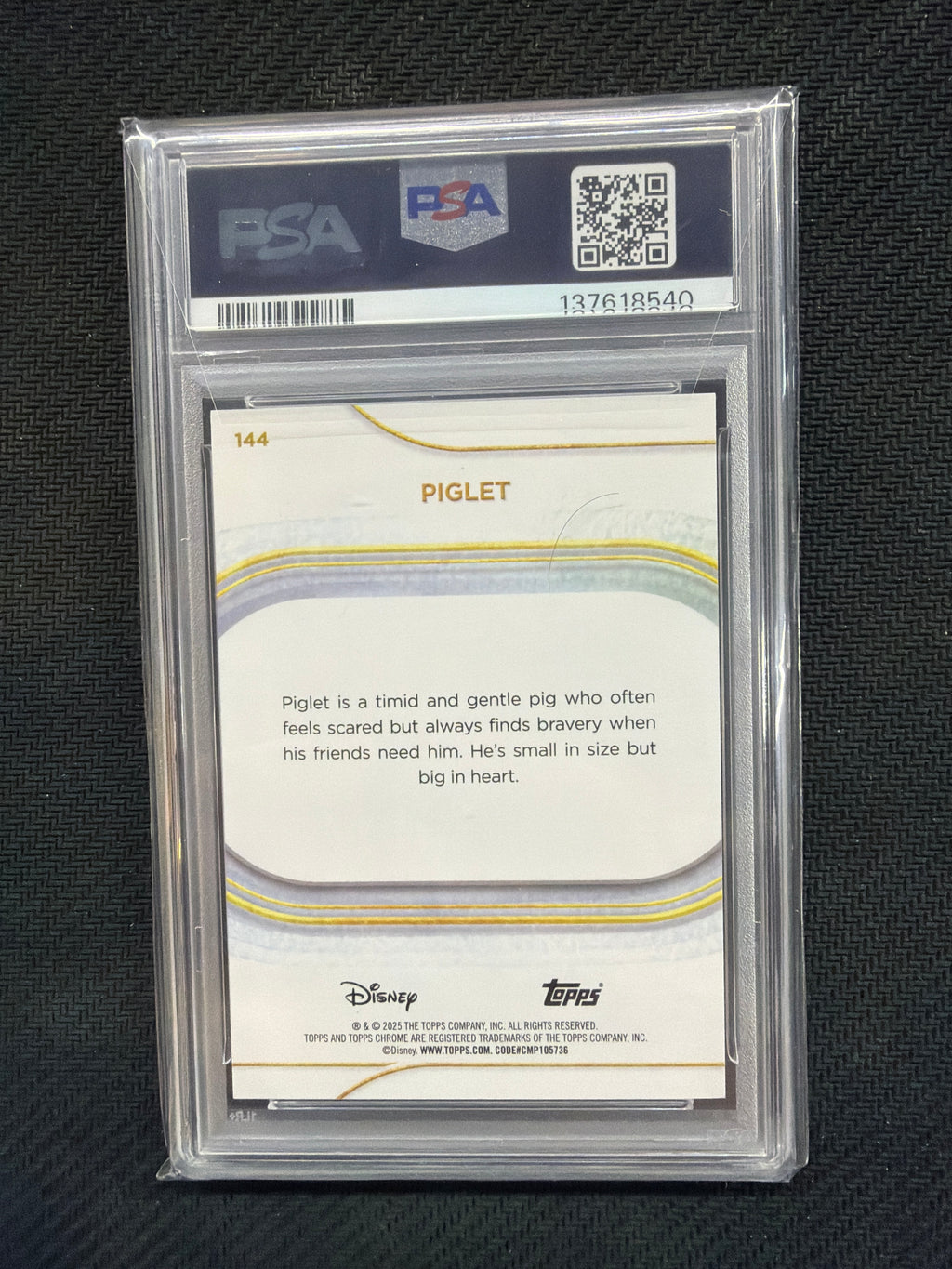 2025 Topps Chrome Disney Piglet /15 PSA 8
