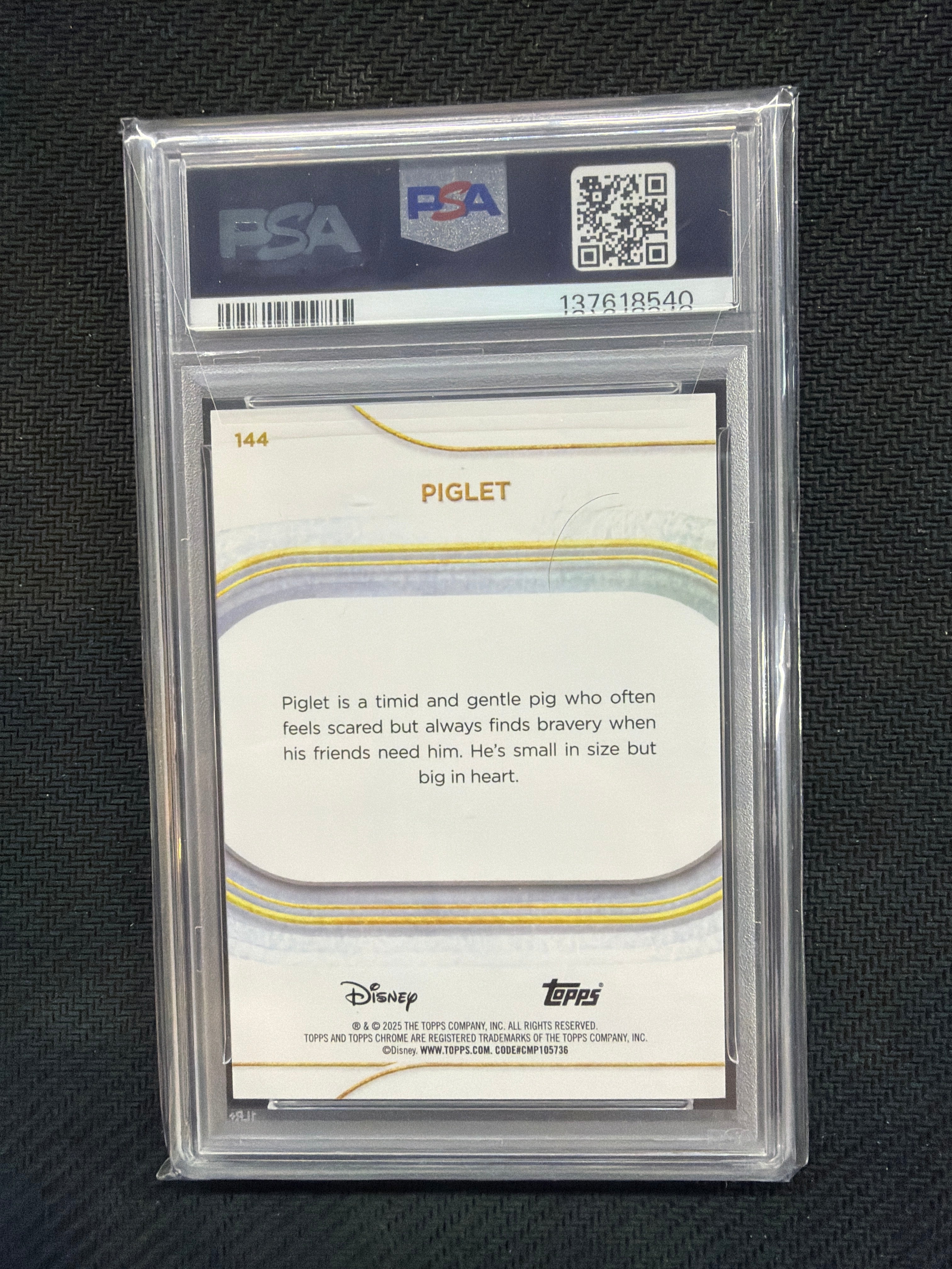 2025 Topps Chrome Disney Piglet /15 PSA 8