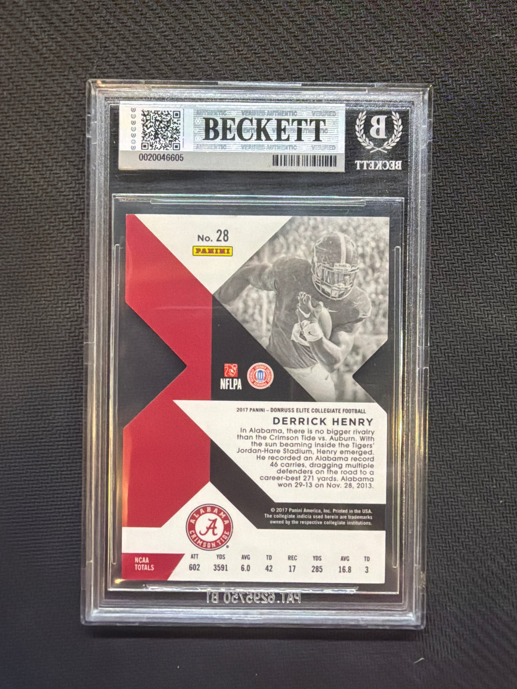 2017 Elite Draft Picks Derrick Henry Purple Die Cut /99 BGS 8 Alabama