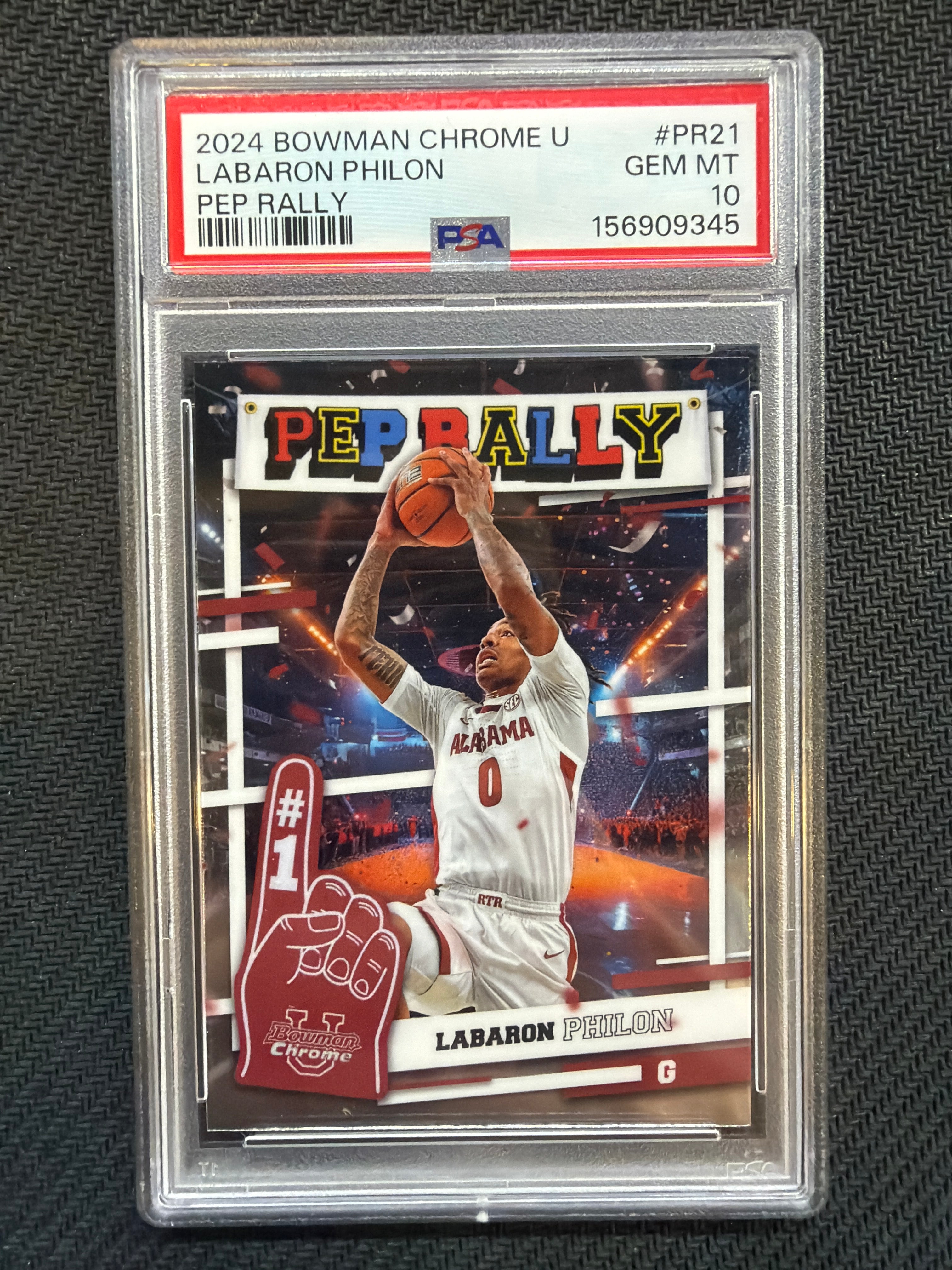 2024 Bowman Chrome U Labaron Philon Pep Rally #PR21 PSA 10 Alabama