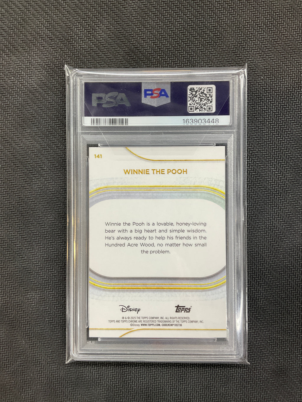 2025 Topps Chrome Disney Winnie The Pooh Pink Refractor /250 # 141 PSA 9