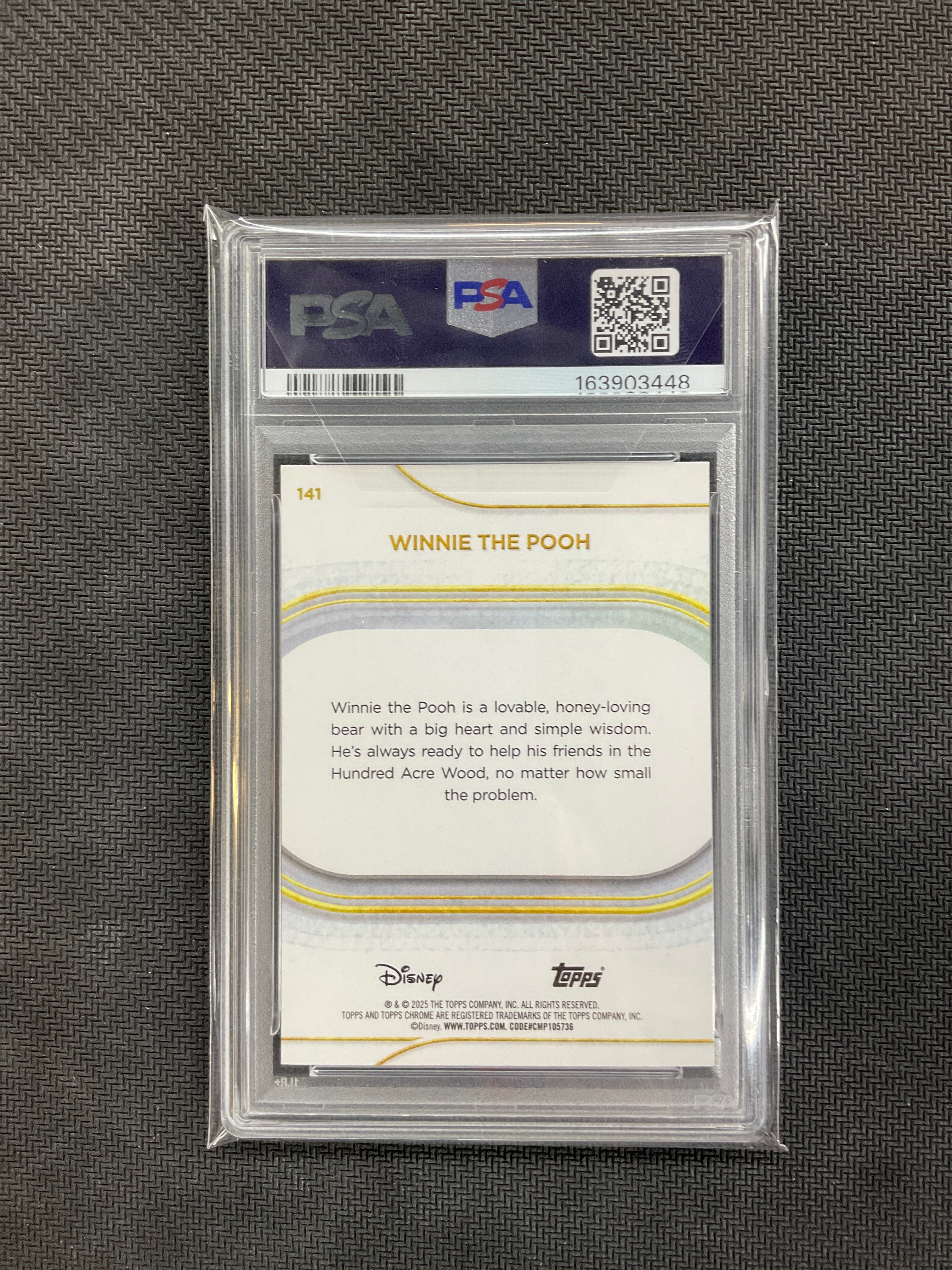 2025 Topps Chrome Disney Winnie The Pooh Pink Refractor /250 # 141 PSA 9