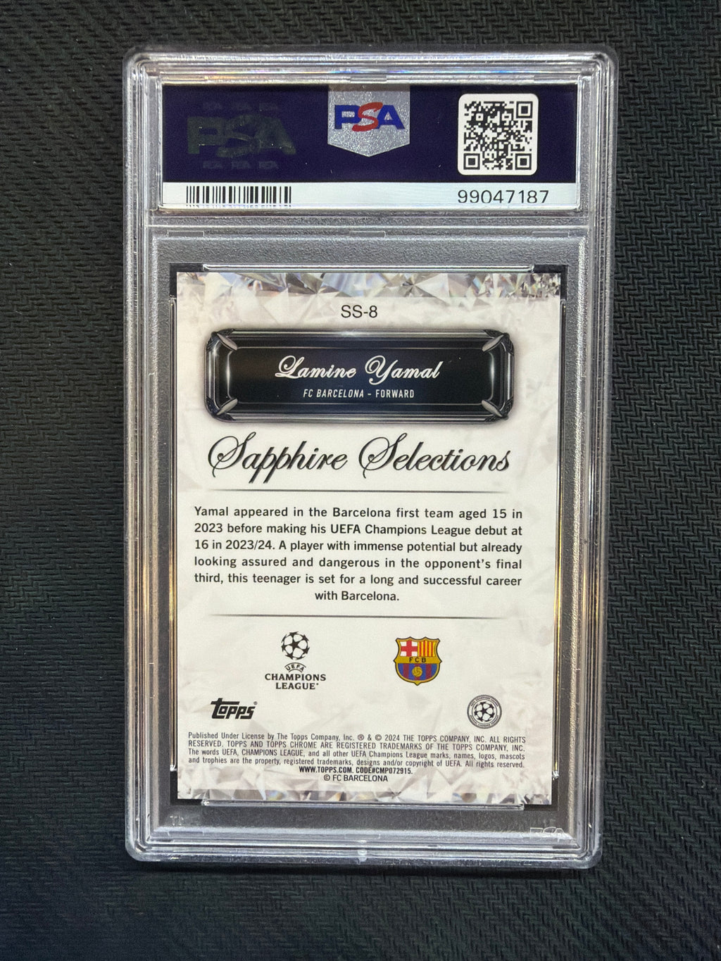 2023-24 Topps UCC Sapphire LaMine Yamal Selections PSA 10 187