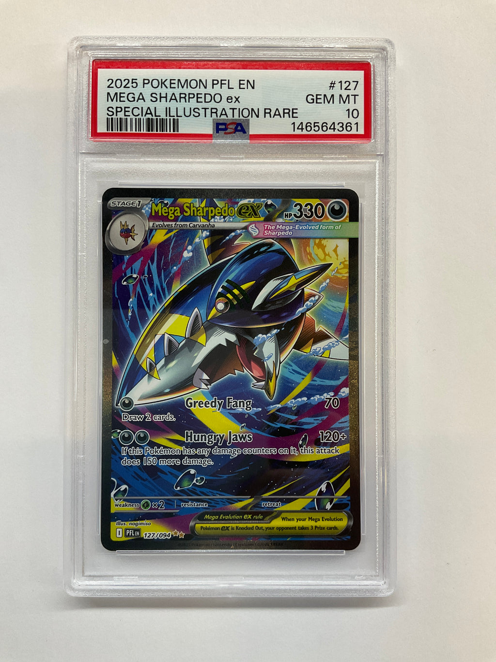 2025 Mega Sharpedo ex 127 PSA 10