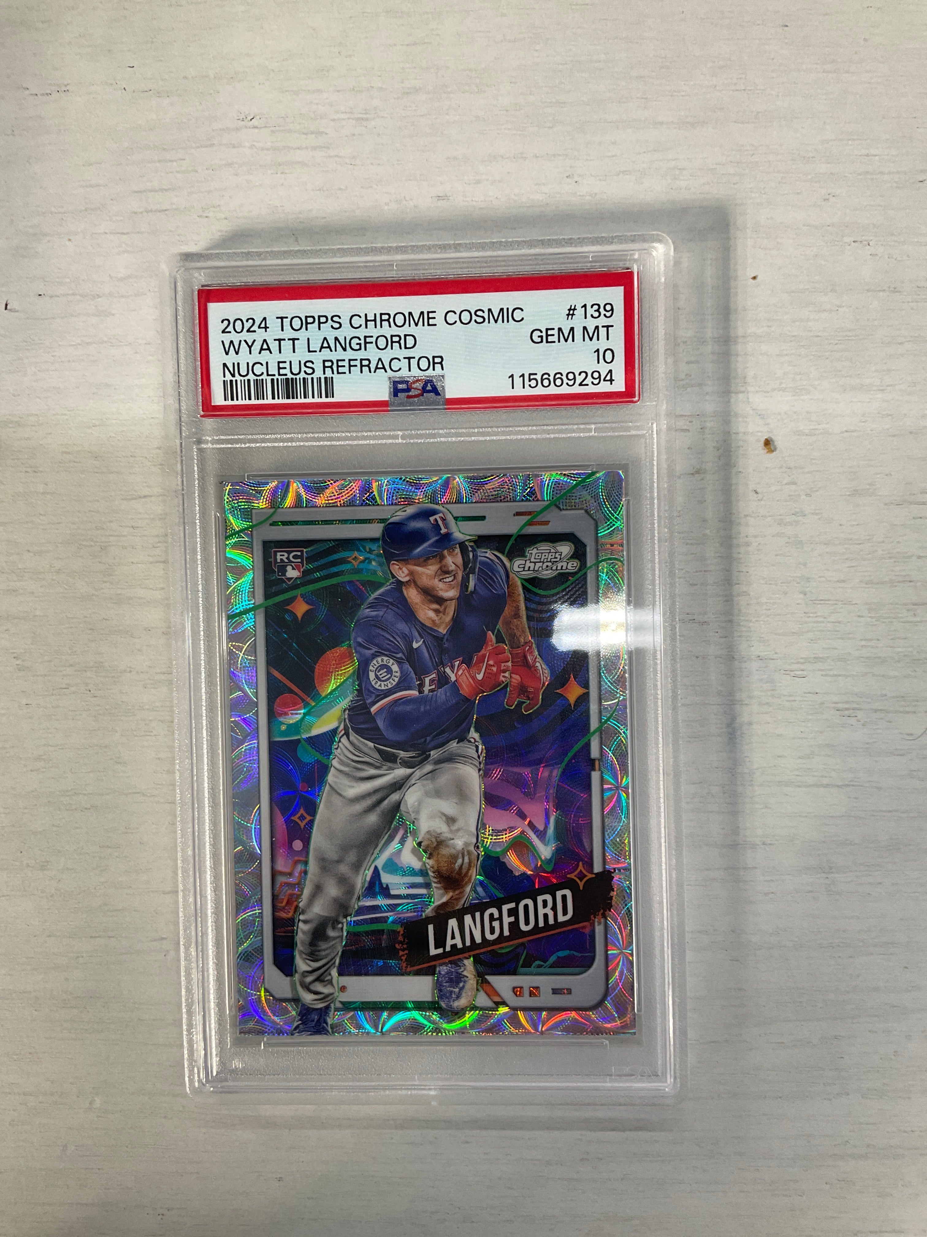 2024 Topps Chrome Cosmic Wyatt Langford Necleus PSA 10