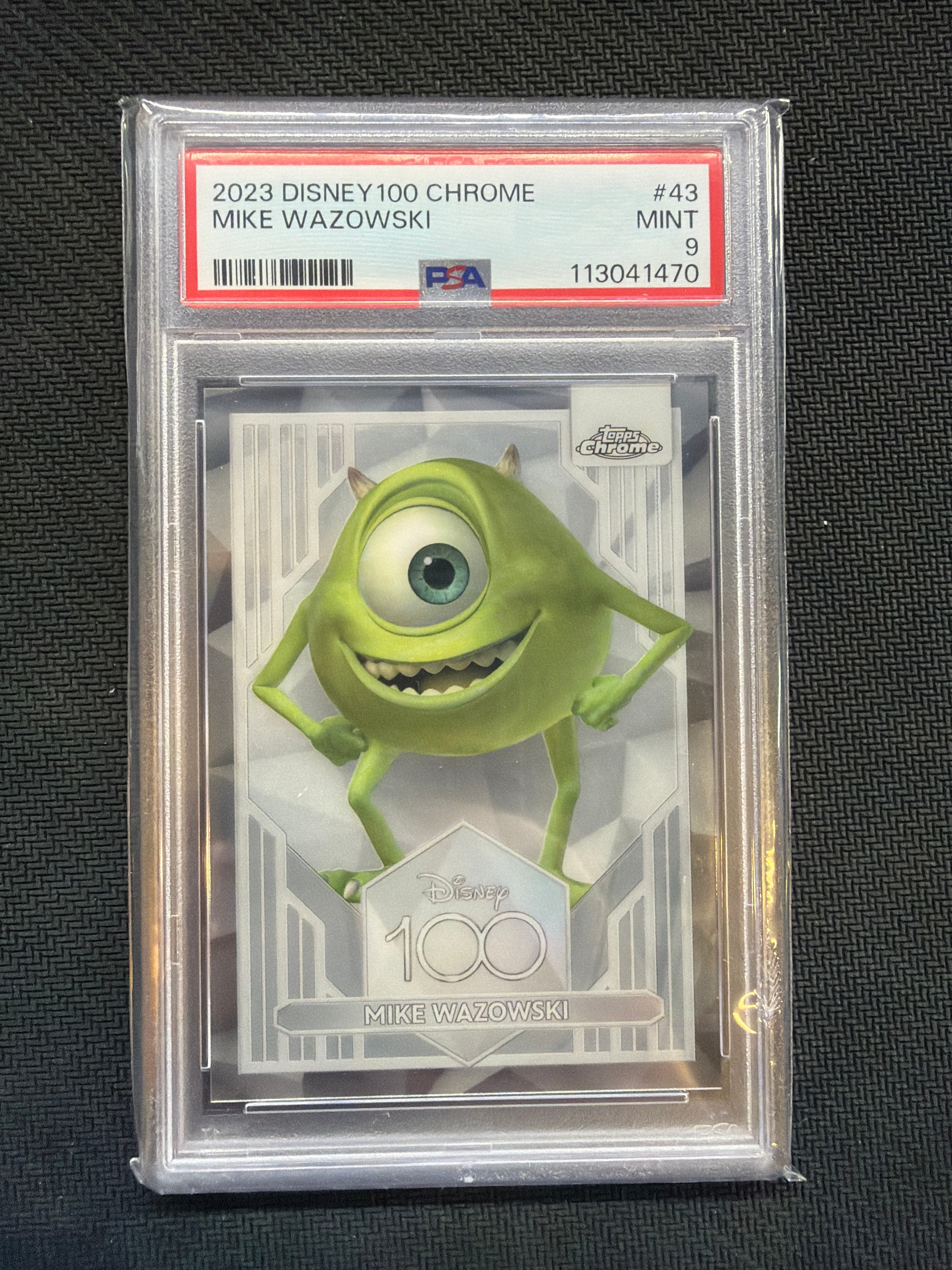 2023 Topps Chrome Disney 100 Mike Wazowski #43 Rookie PSA 9