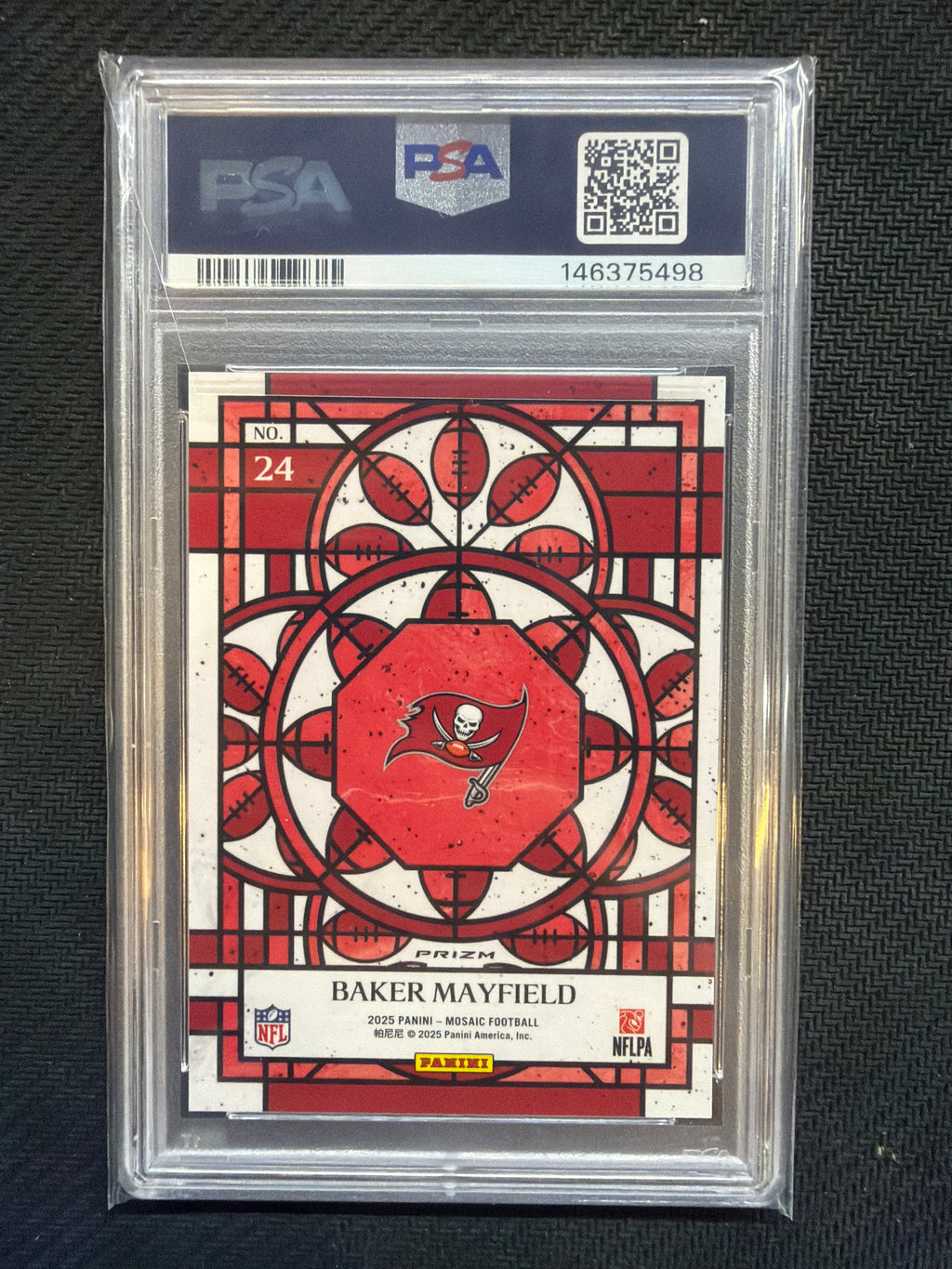2025 Mosaic Baker Mayfield Stained Glass #24 PSA 10 bucs 498