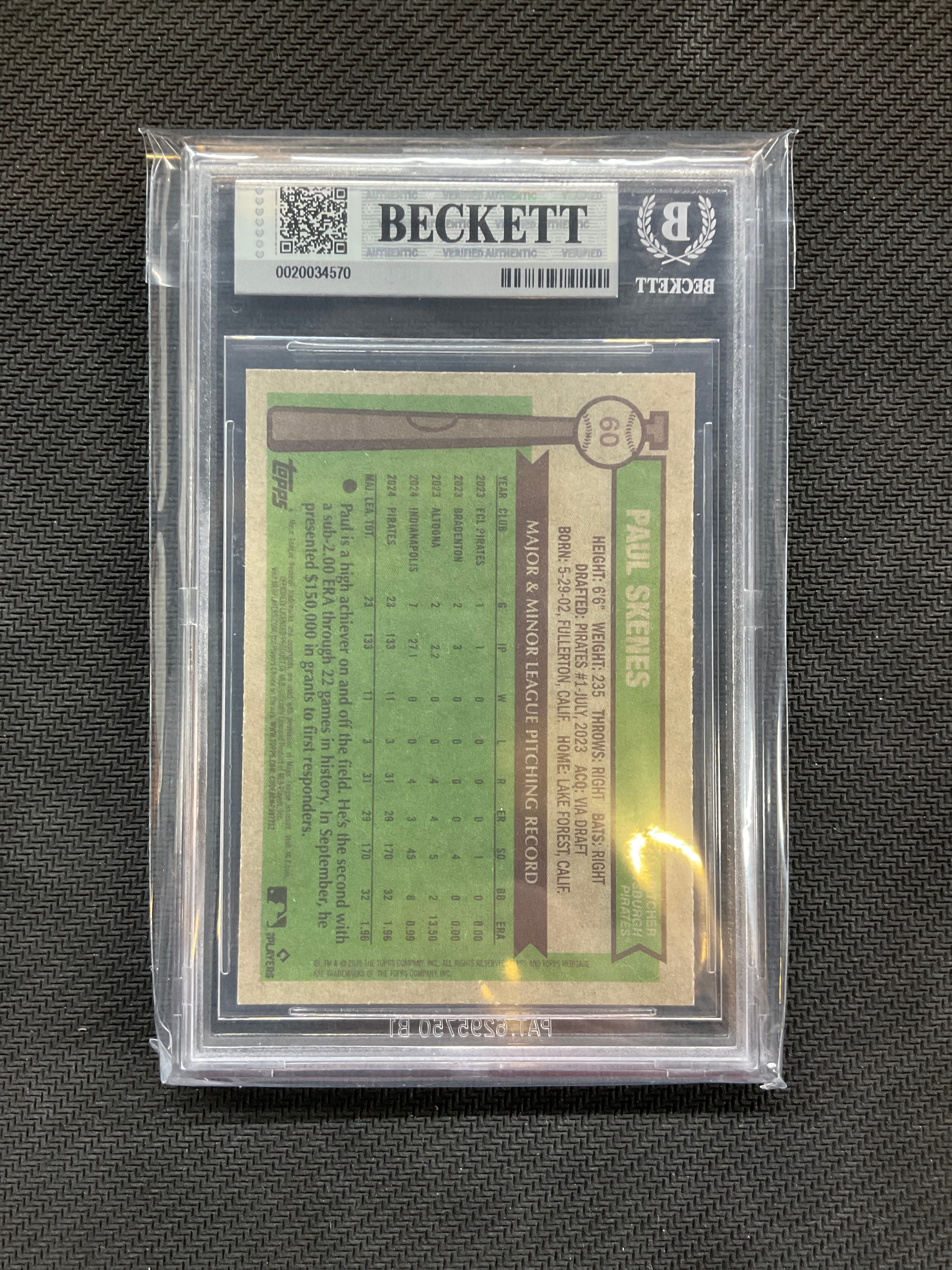2025 Topps Heritage Paul Skenes BGS 8.5