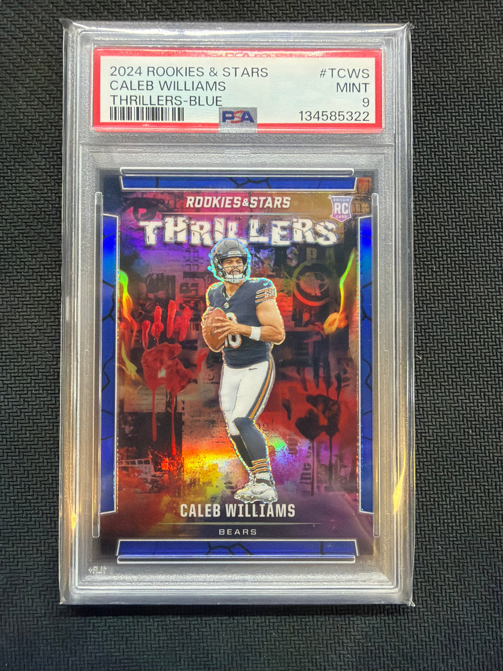 2024 Panini Rookies & Stars Caleb Williams Thrillers Blue /50 PSA 9 Bears