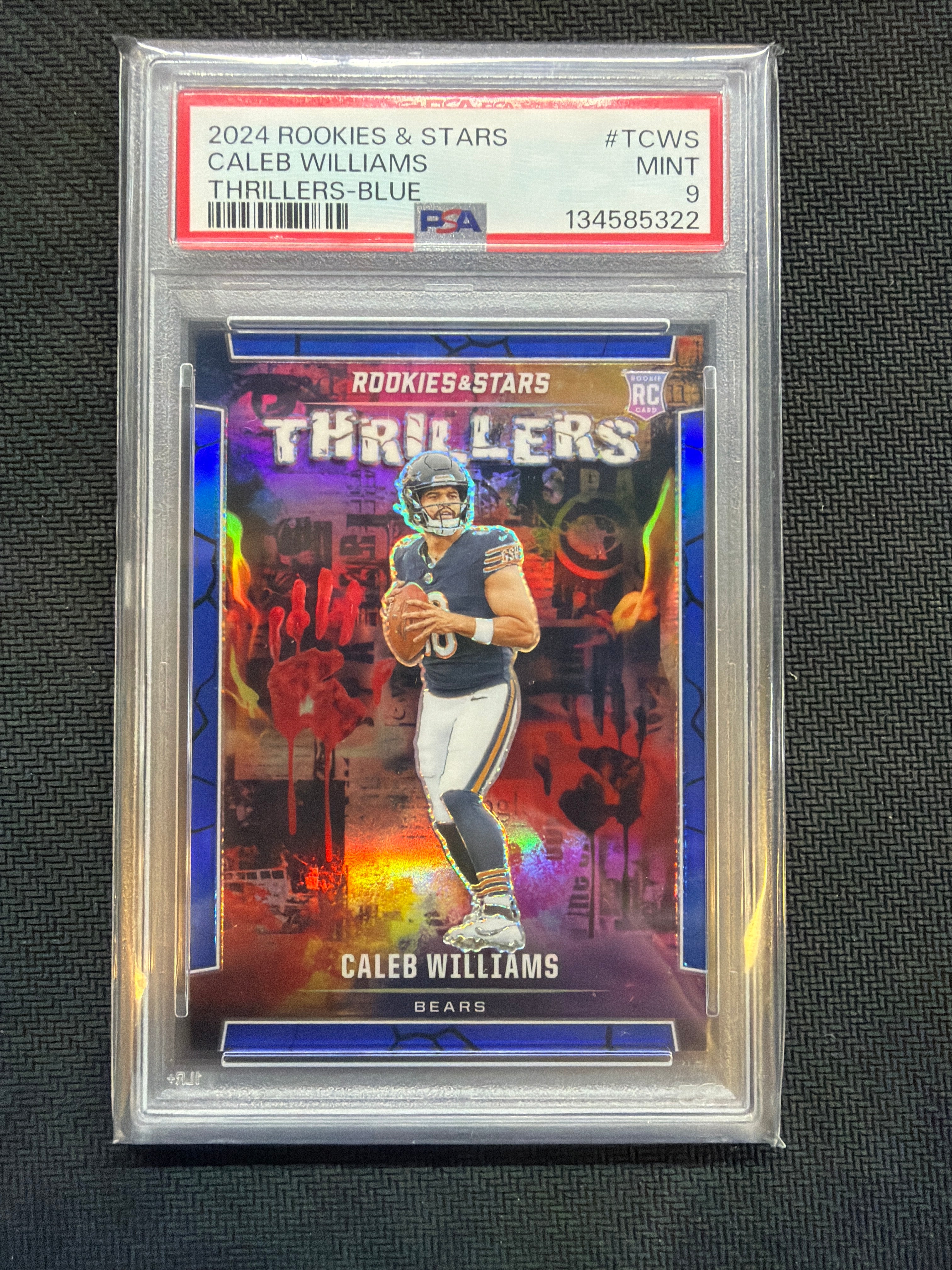2024 Panini Rookies & Stars Caleb Williams Thrillers Blue /50 PSA 9 Bears