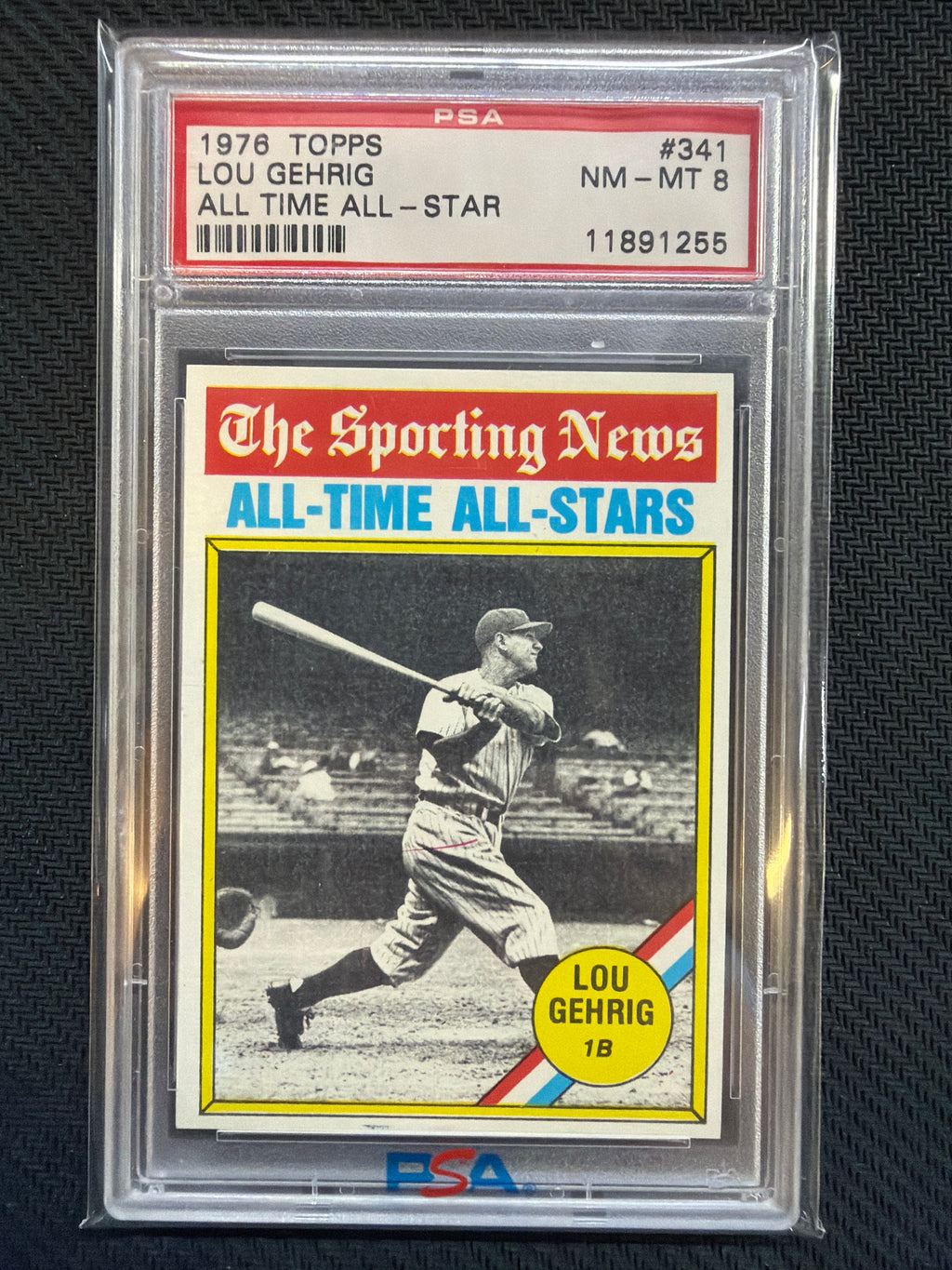 1976 Topps Lou Gehrig All Time All Star #341 PSA 8 Yankees