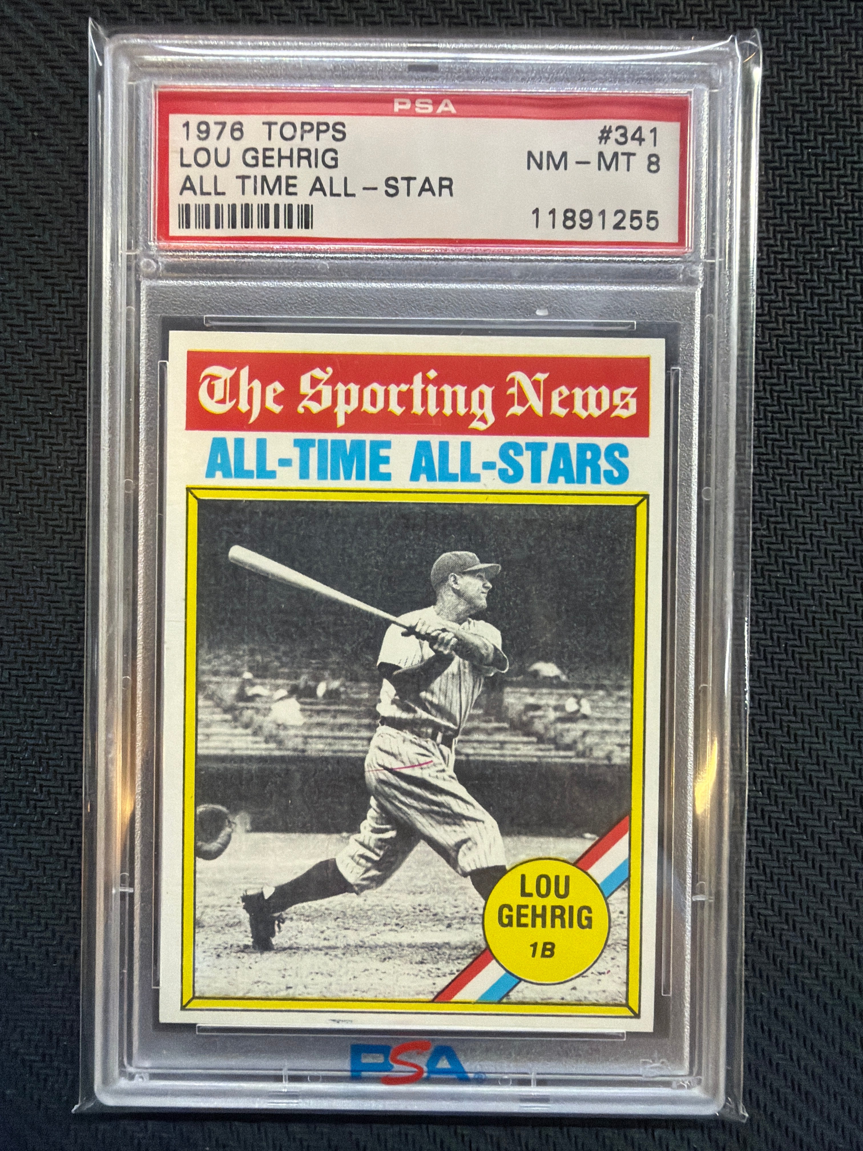 1976 Topps Lou Gehrig All Time All Star #341 PSA 8 Yankees