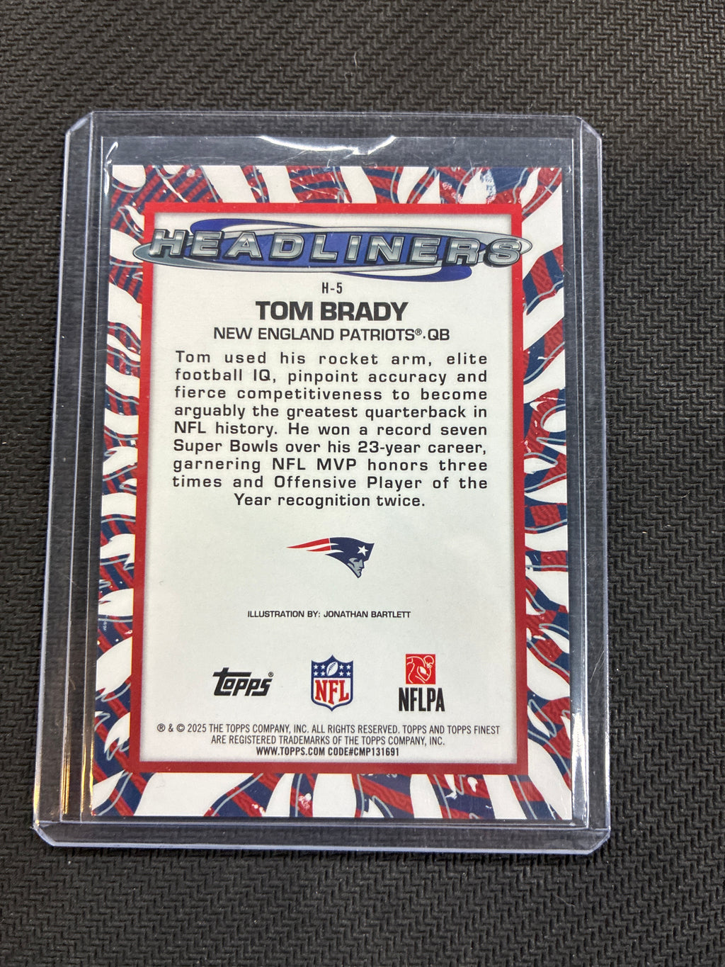2025 Topps Finest Tom Brady Headliners Case Hit Patriots