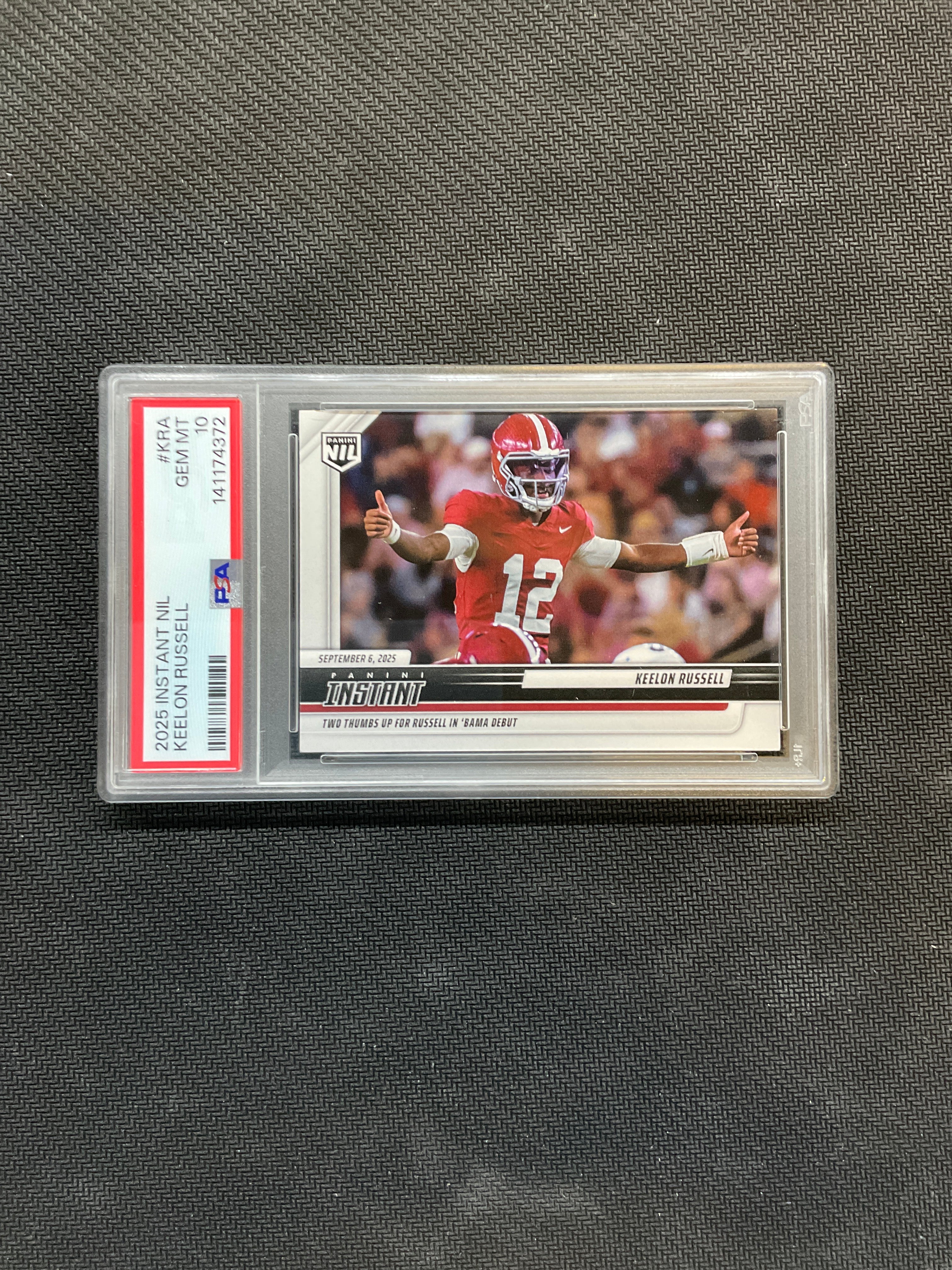 2025 Panini Instant NIL Keelon Russell Rookie PSA 10 Alabama 372