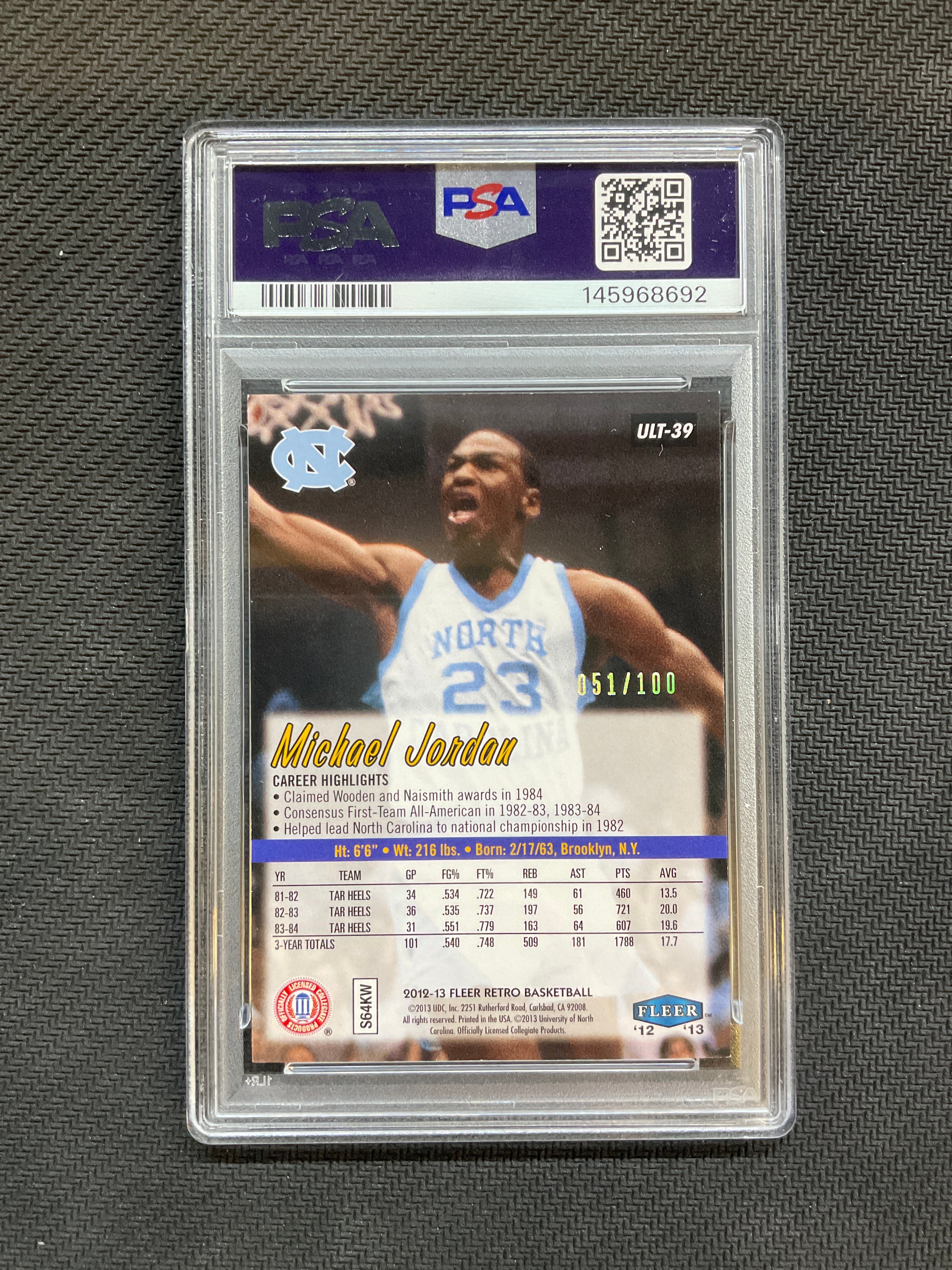 2012 Fleer Retro Michael Jordan PLatinum /100 PSA 8.5