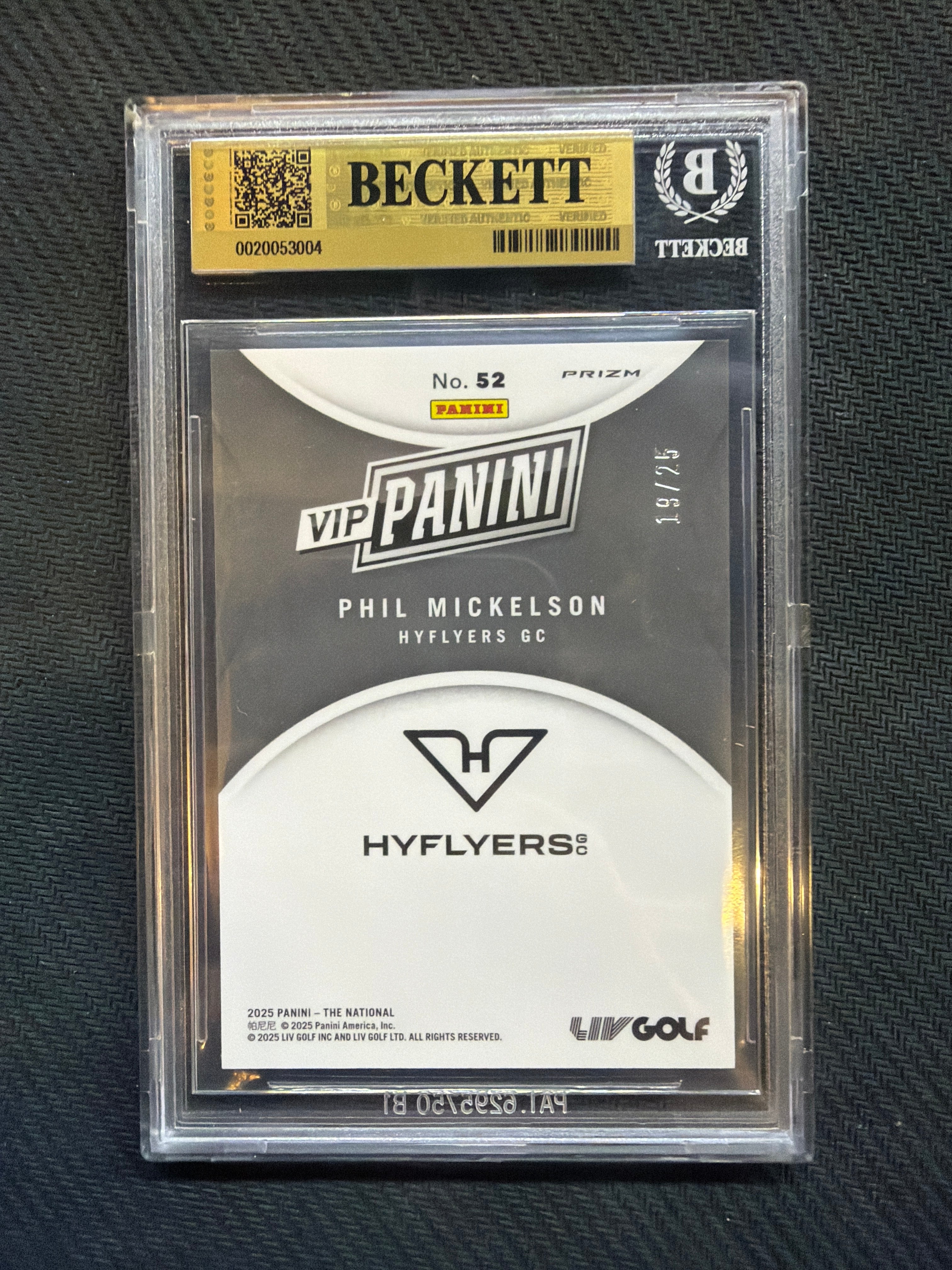 2025 Panini National Convention VIP Gold Packs Red White Blue /25 Phil Mickelson BGS 9.5