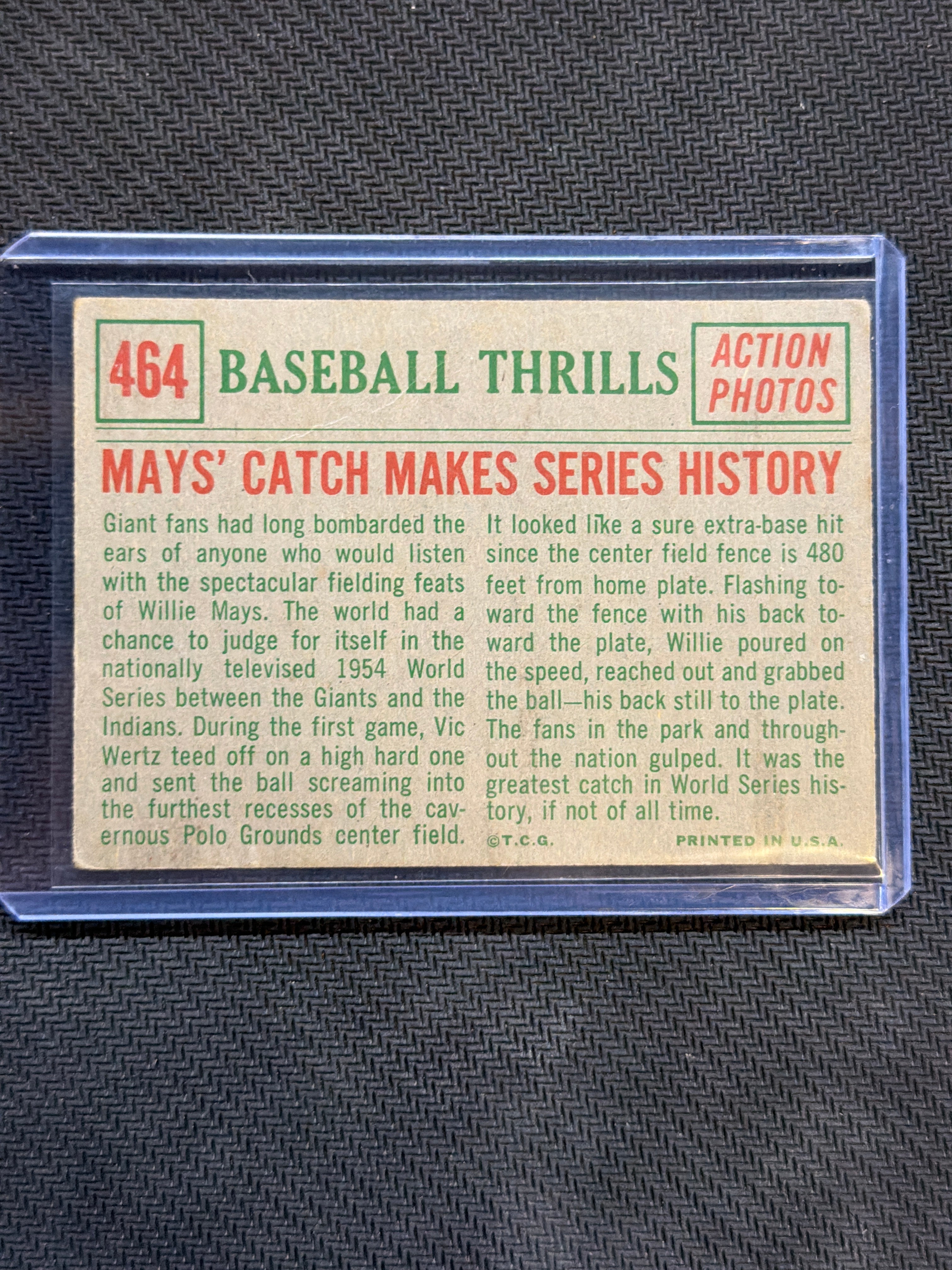 1959 Topps May's Catch Baseball Thrills #464 Giants