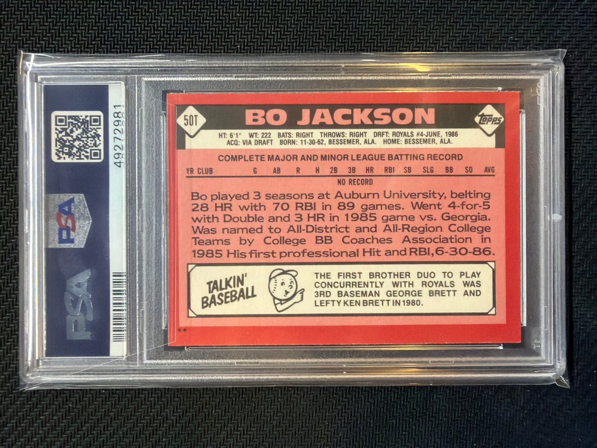 1986 Topps Traded Bo Jackson Rookie #50T PSA 8 981