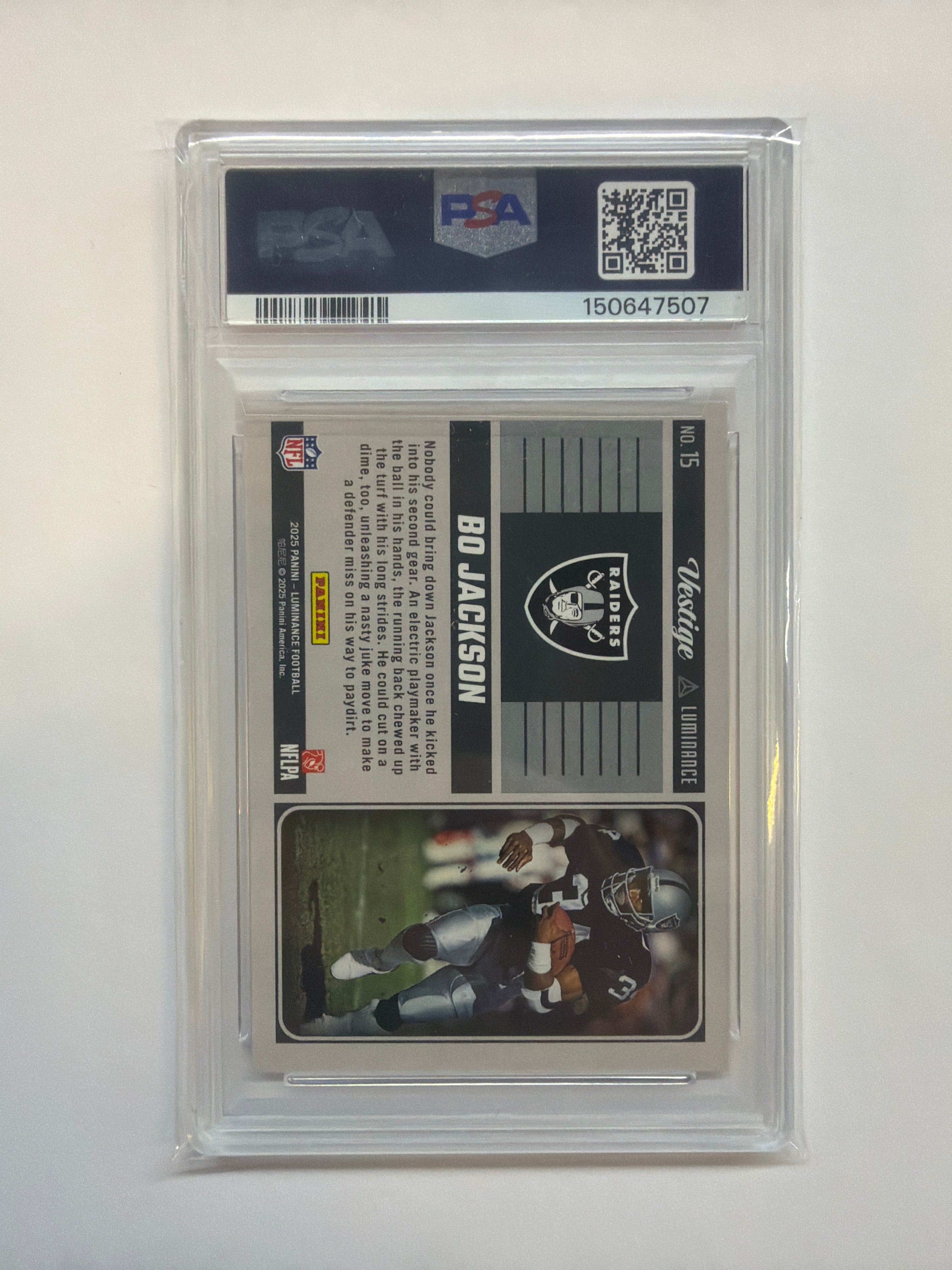 2025 Luminance Bo Jackson Vestige #15 PSA 9 Raiders