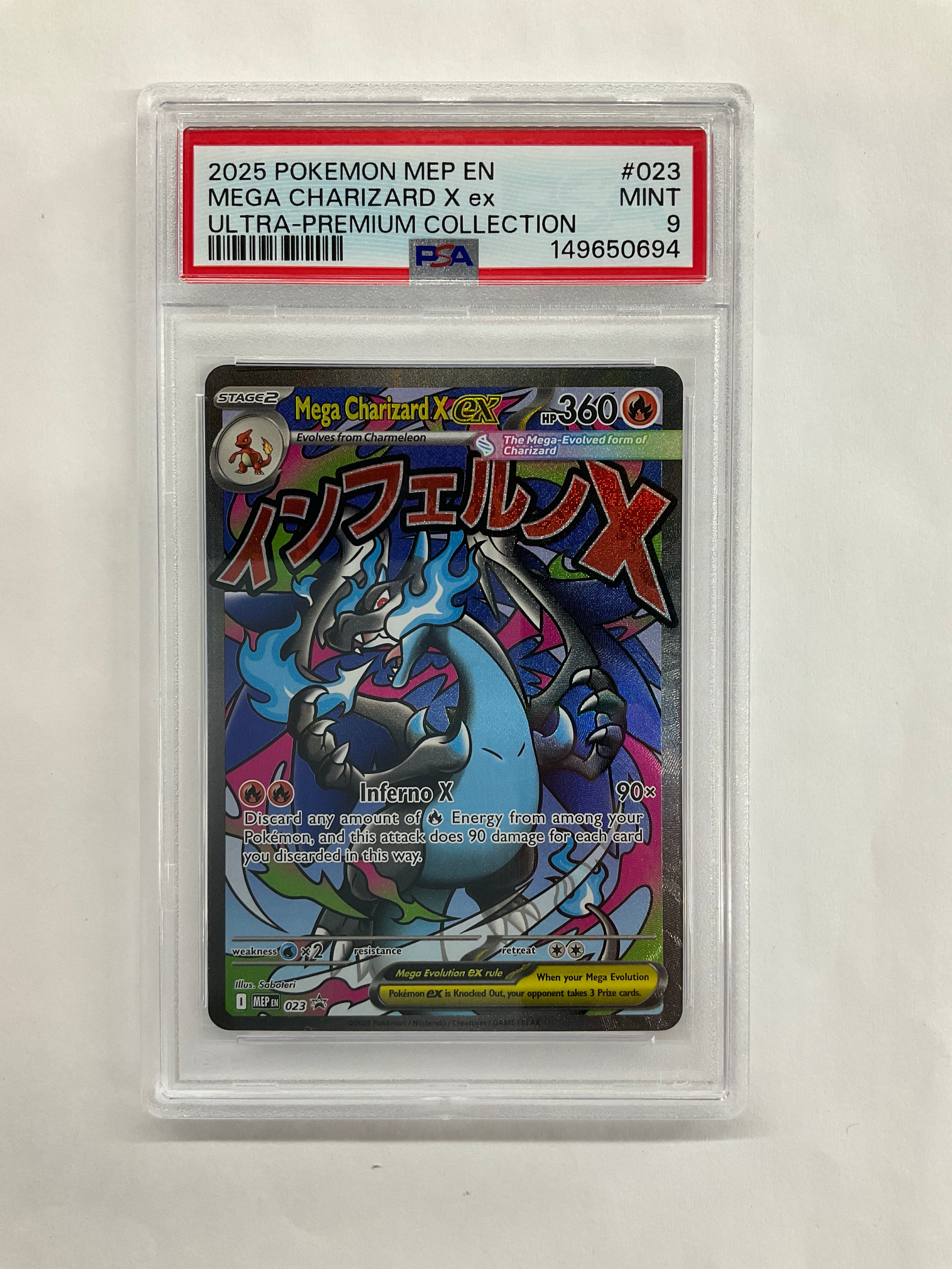 2025 Pokemon Promo Mega Charizard X ex 023 PSA 9