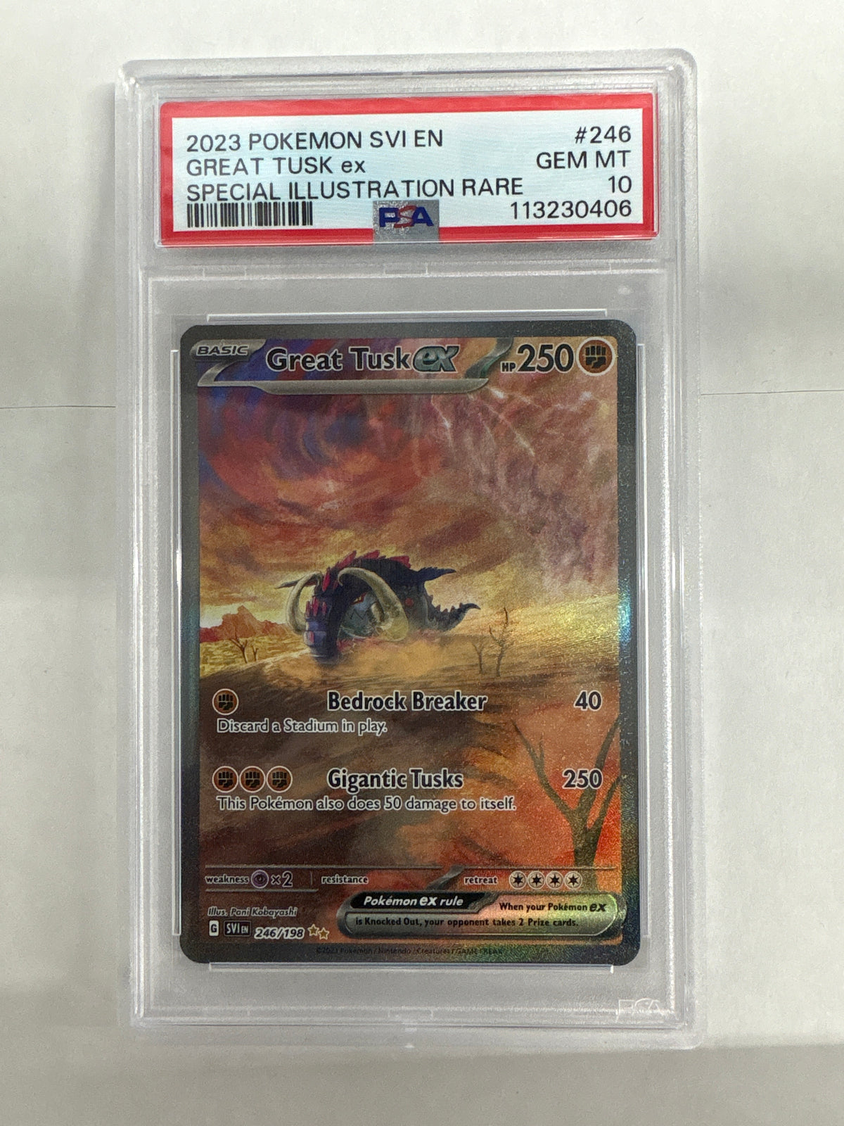 2023 Pokemon Scarlet & Violet Great Tusk ex 246 PSA 10