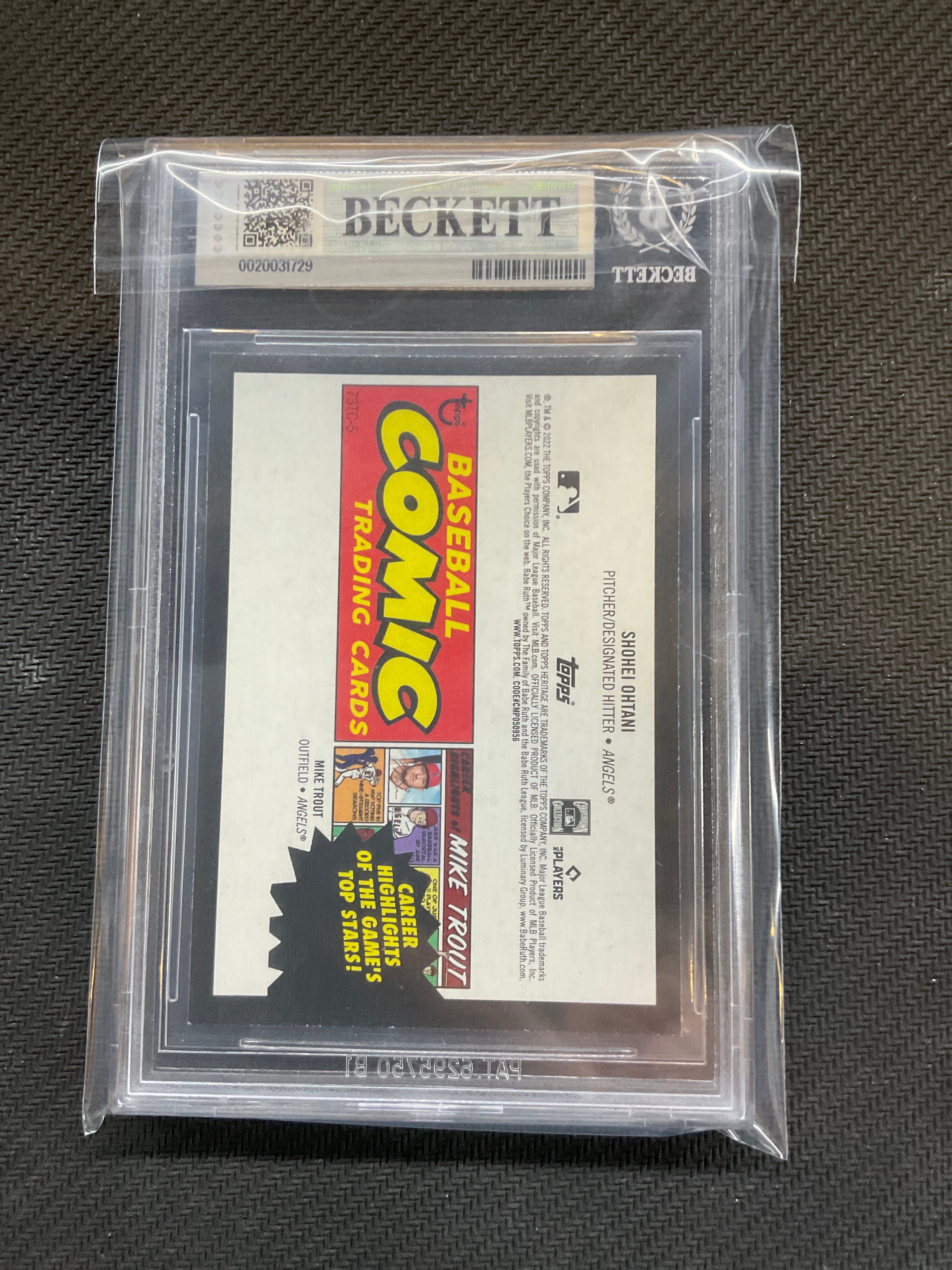 2022 Topps Heritage Shohei Ohtani Comics BGS 9 Angels