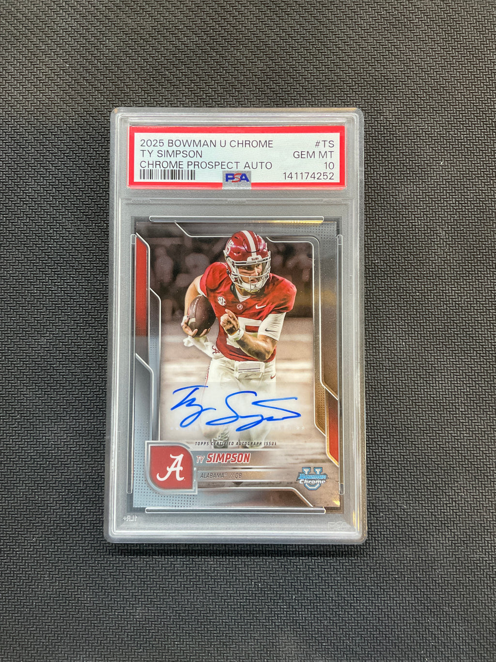 2025 Bowman U Chrome Ty Simpson Rookie Auto PSA 10 Alabama 252