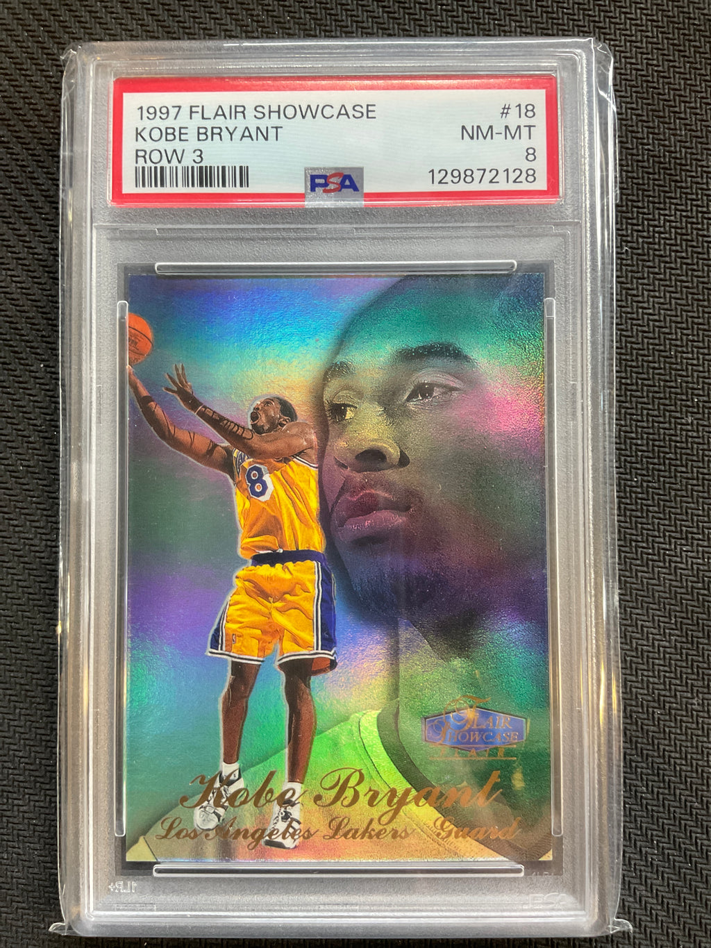 1997 Flair Showcase Kobe Bryant Row 3 PSA 8 Lakers