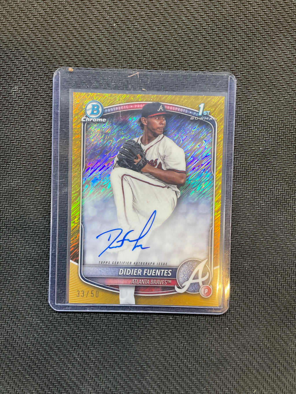 2025 Bowman Didier Fuentes Rookie Auto Gold Shimmer /50 Braves