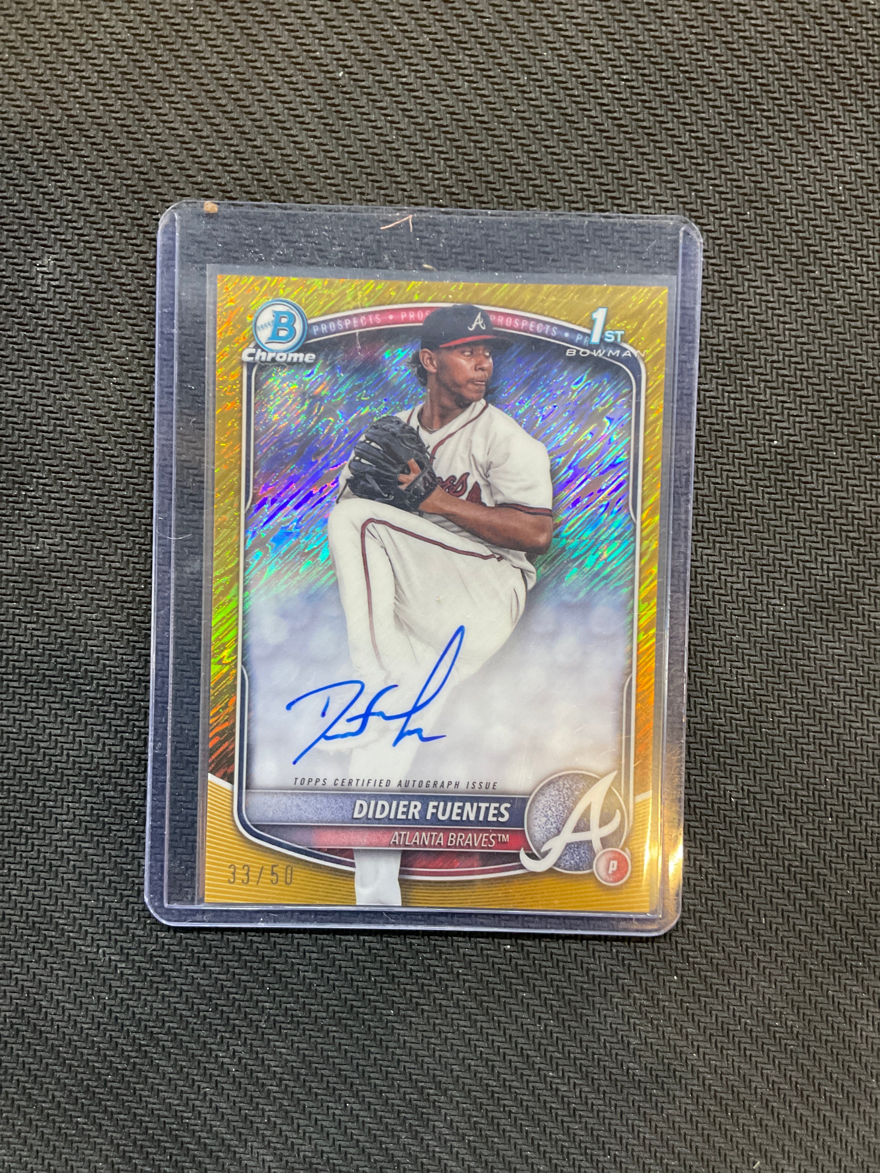 2025 Bowman Didier Fuentes Rookie Auto Gold Shimmer /50 Braves