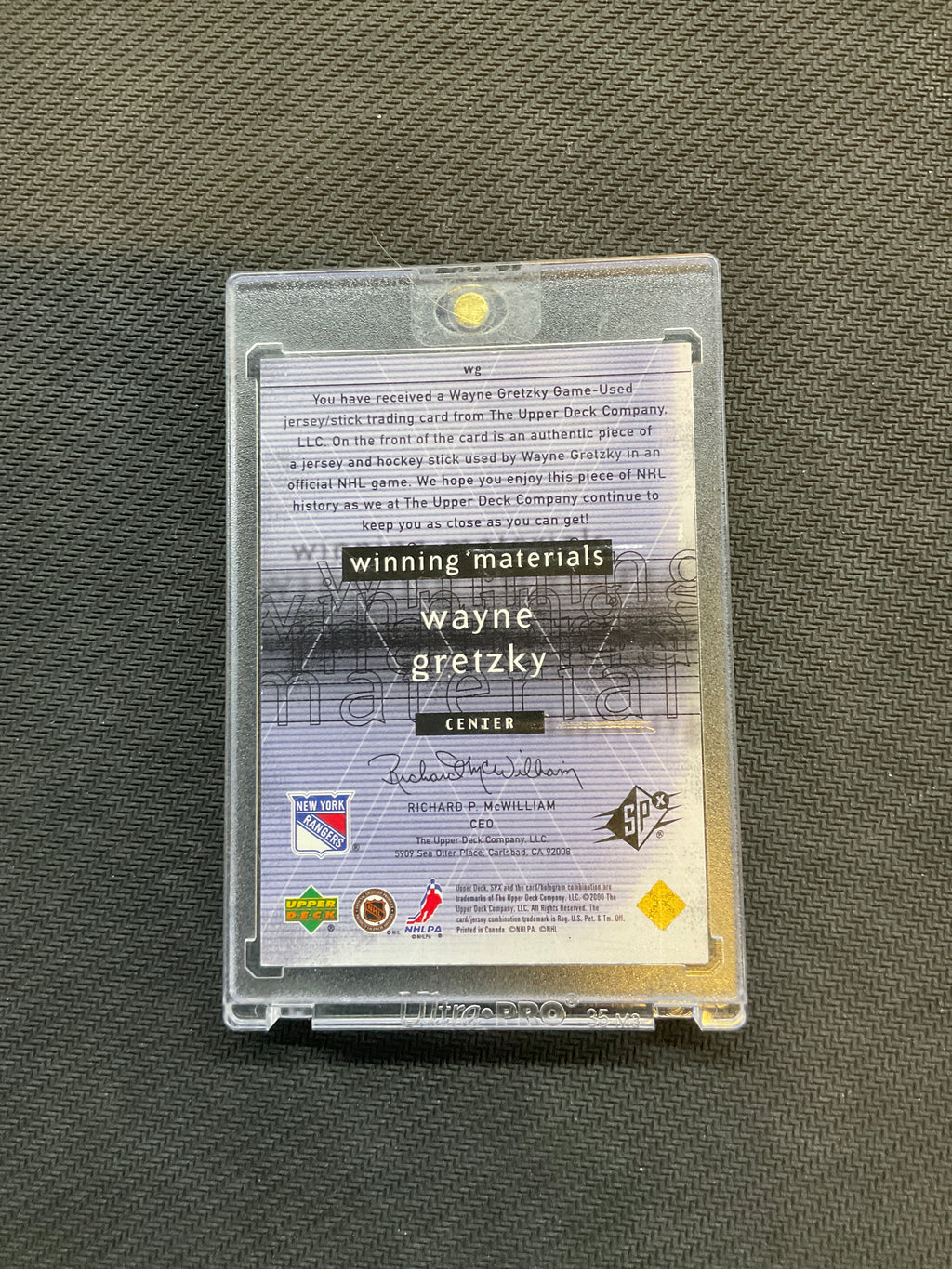 2000 Upper Deck SPx Wayne Gretzky Patch