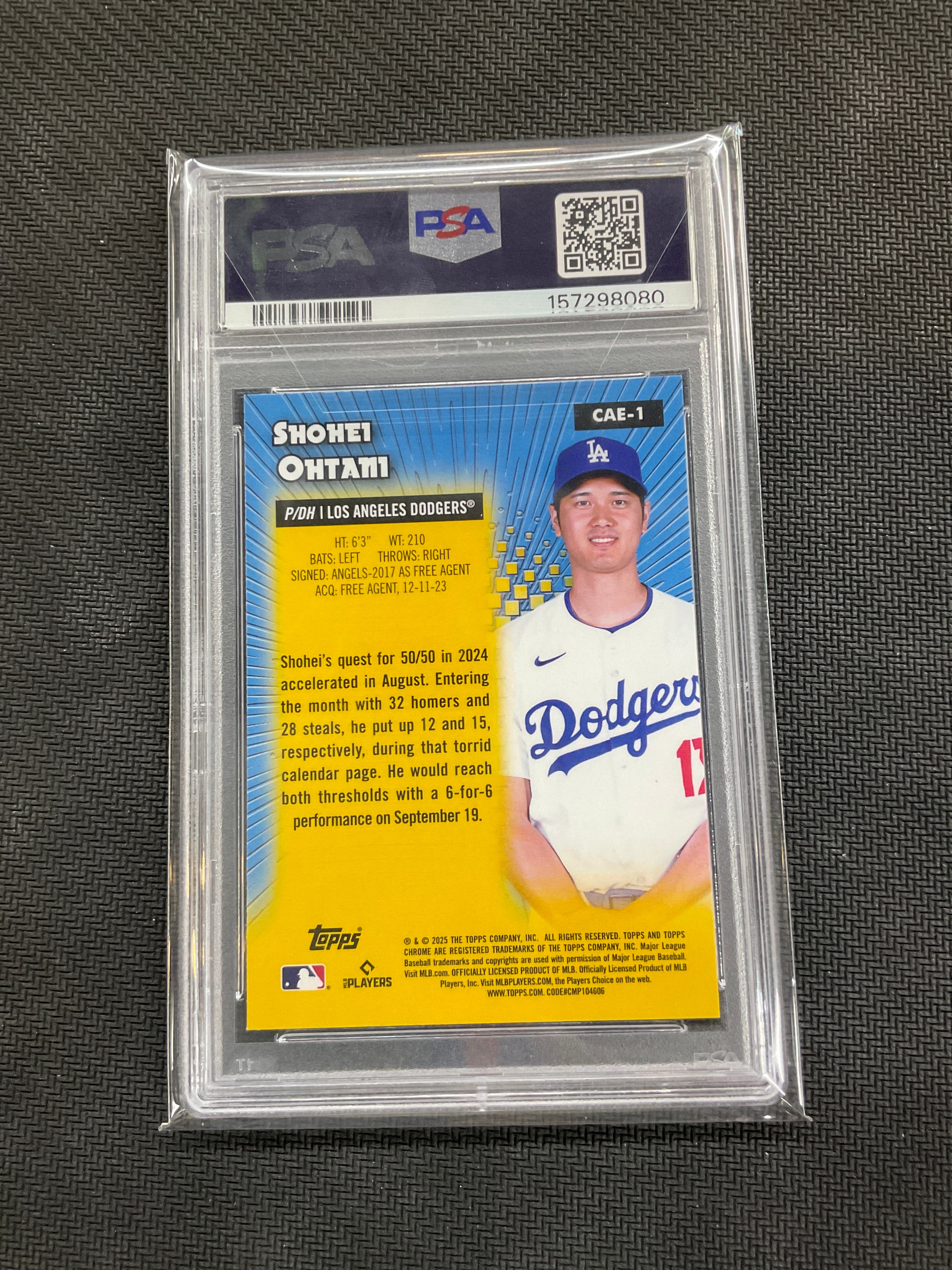 2025 Topps Chrome Shohei Ohtani All Etch #CAE1 PSA 10 080 Dodgers