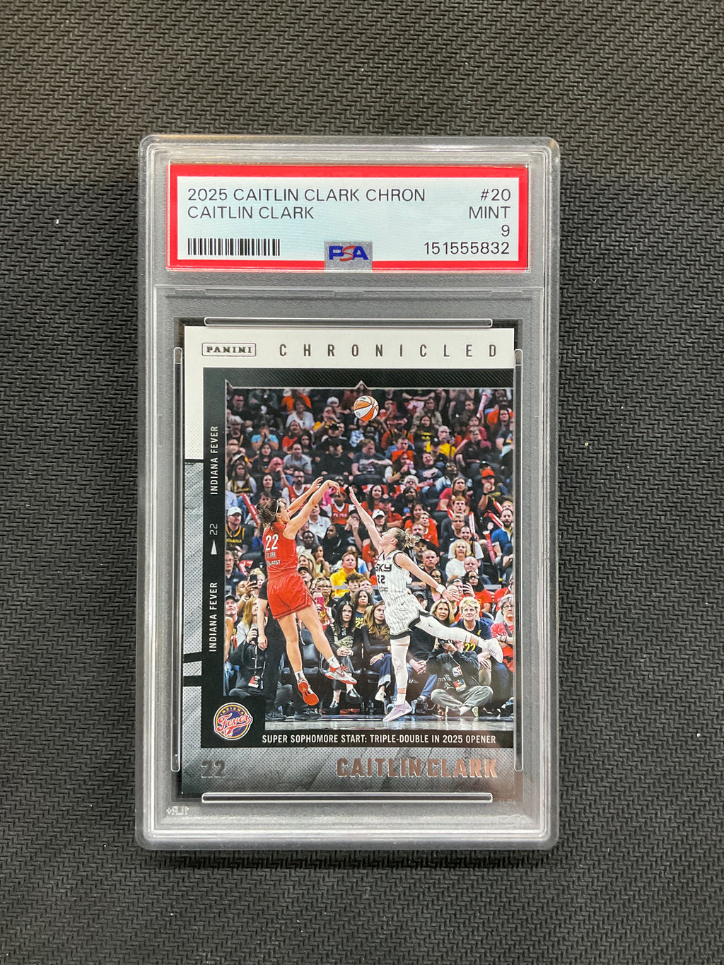 2025 Panini Caitlin Clark Chronicles Triple Double In Home Opener #20 PSA 9 832