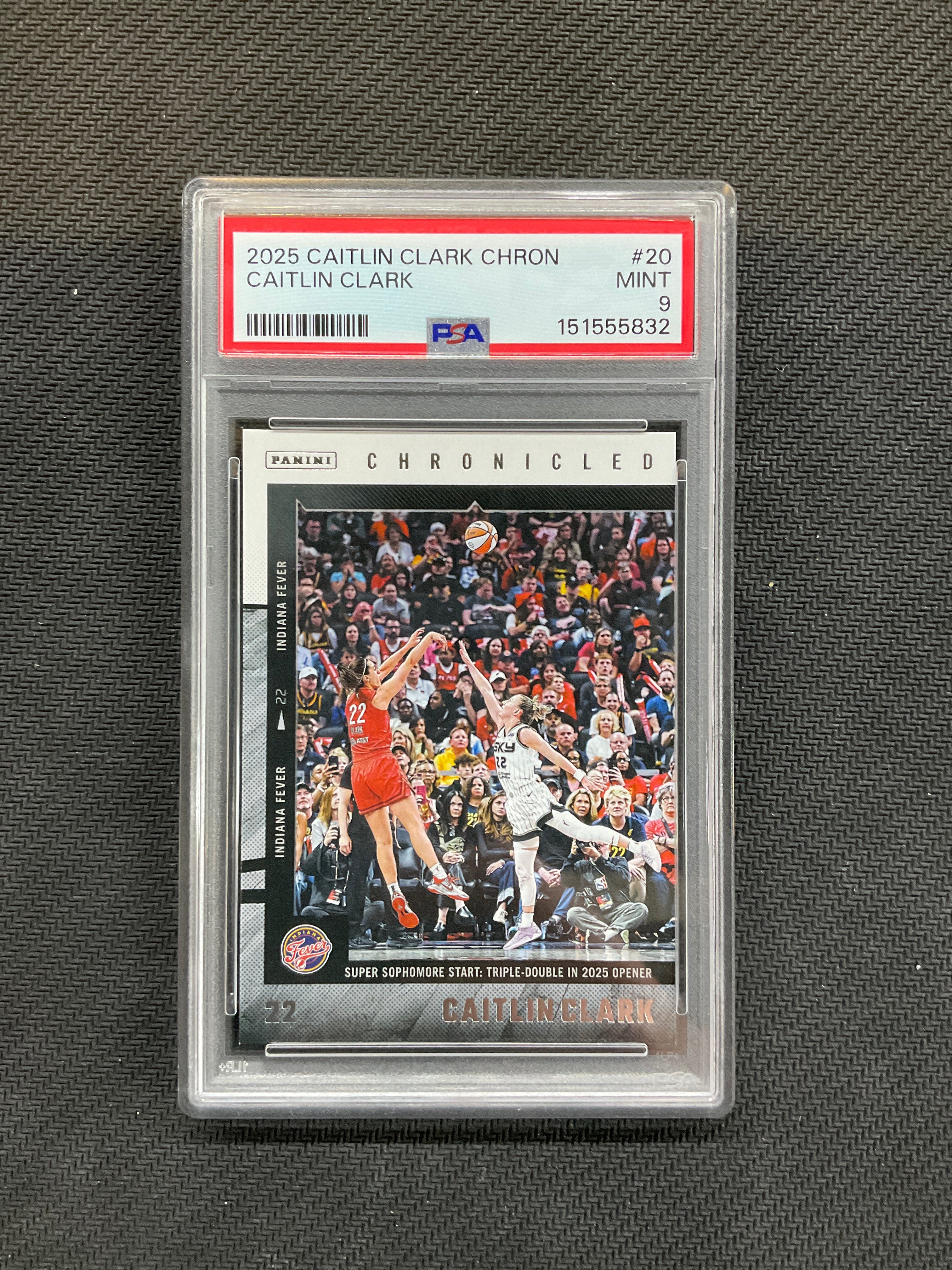 2025 Panini Caitlin Clark Chronicles Triple Double In Home Opener #20 PSA 9 832