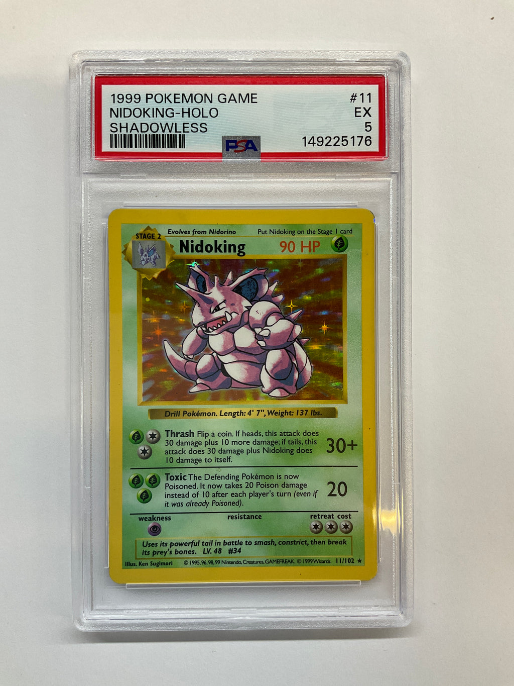 1999 Nidoking 11 Holo Shadowless PSA 5